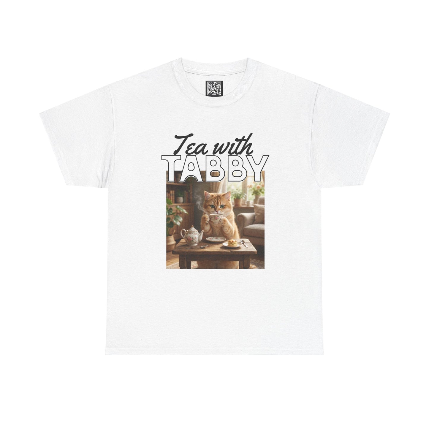 Personalized Tea with Tabby T-Shirt — Custom Cozy Cat Graphic Tee