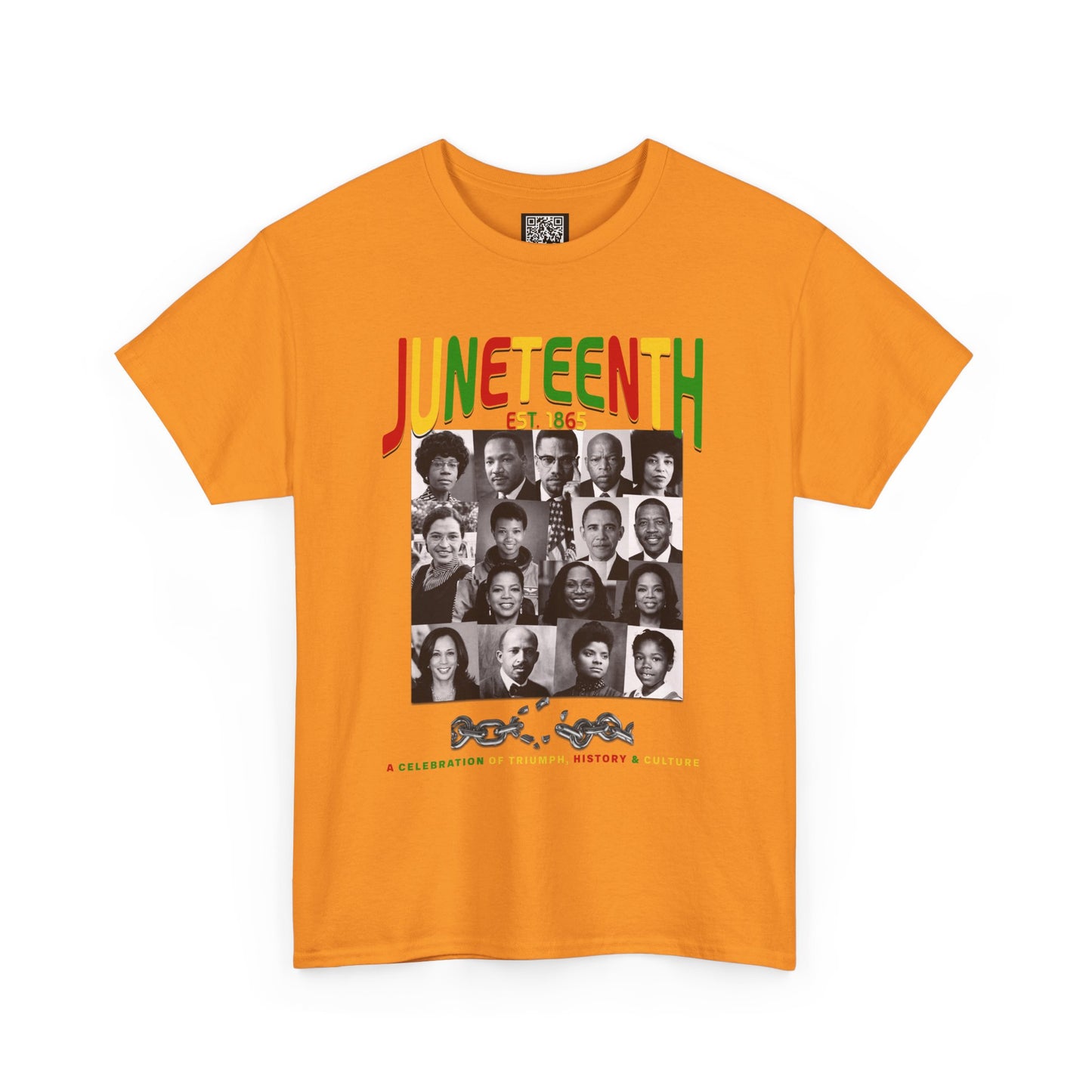 Juneteenth Celebration T-Shirt – "Let Freedom Ring" Colorful Chain Design (Est. 1865)