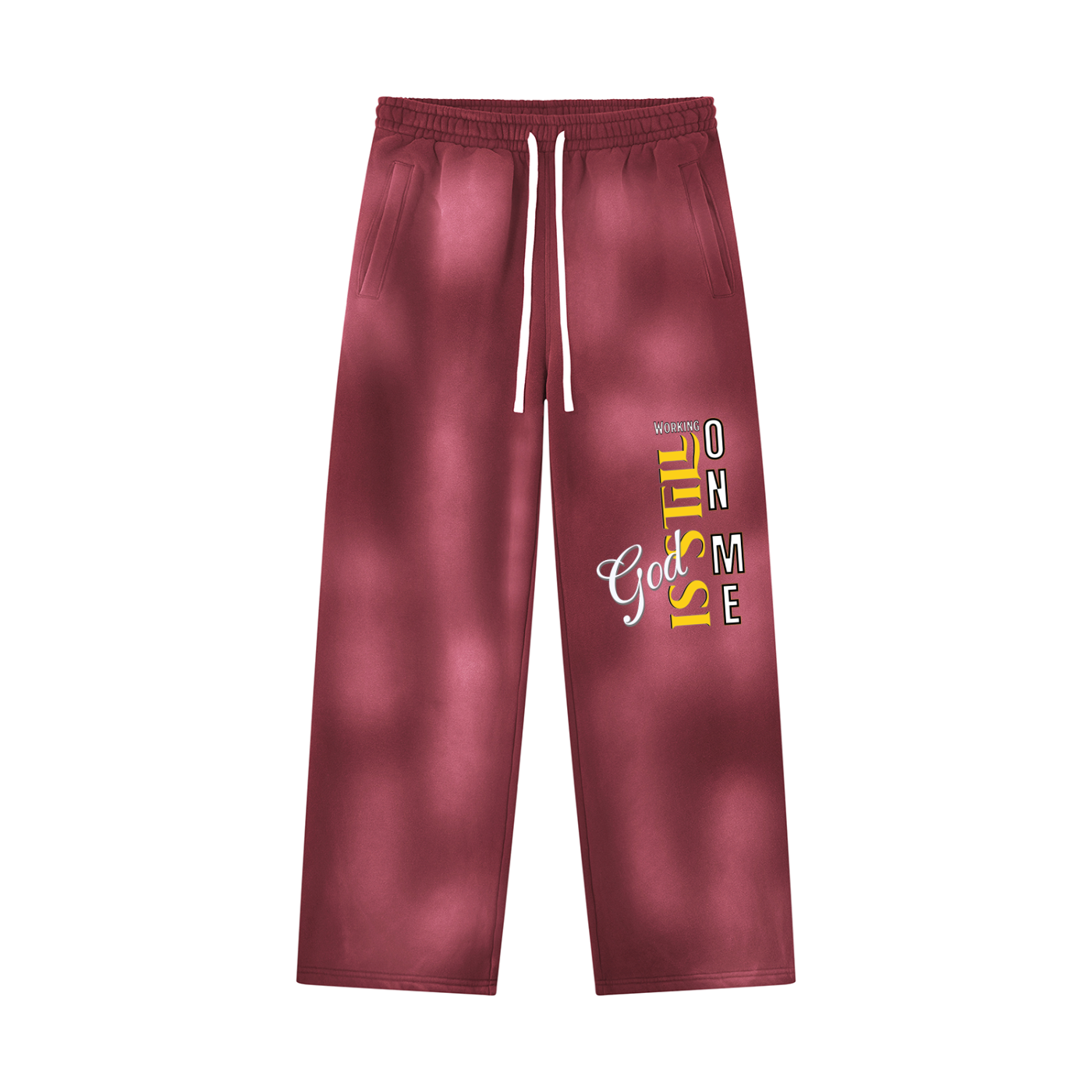 Unisex God's Working on Me Sunfade Wide Leg Fleece Sweatpants – Vintage Washed