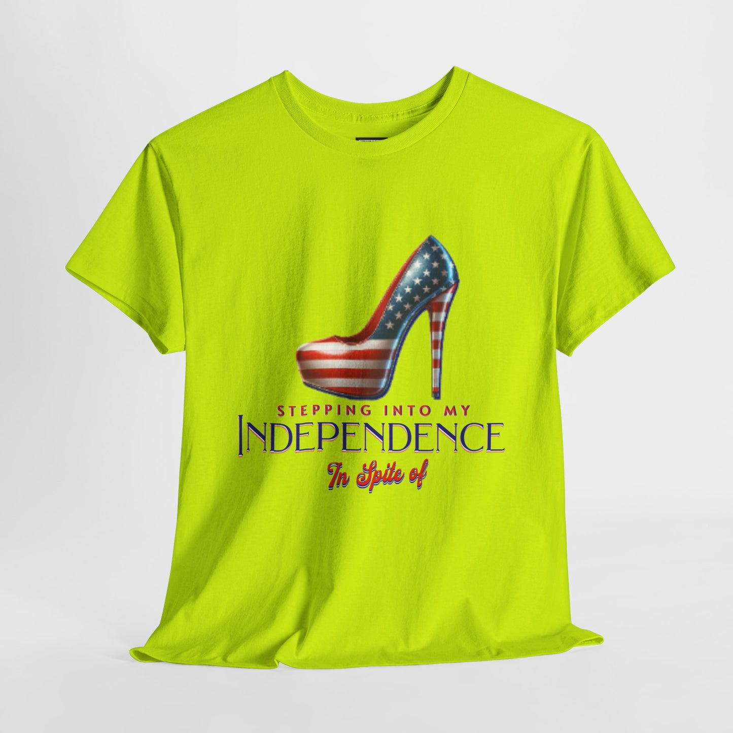 Independence Celebration Tee, Cute Women Heavy Cotton T-Shirt, Patriotic 4th of July Shirt, Cute Flag Gift for Her, Summer Style