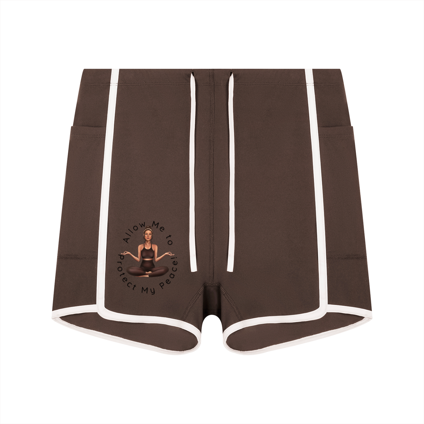 "Protect My Peace" Women's High Rise Color Block Yoga Shorts