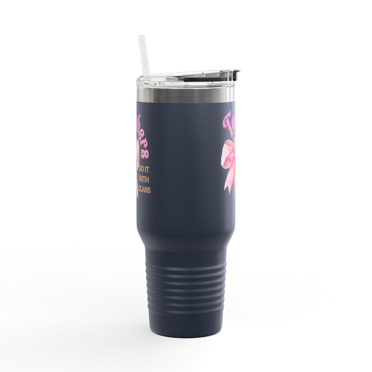 Stylish Insulated Travel Mug for Teachers, Cute 40oz Coquette Teacher Tumbler, Gifts for Educators, Coffee Lover Travel Cup, Back to School Mug Gift