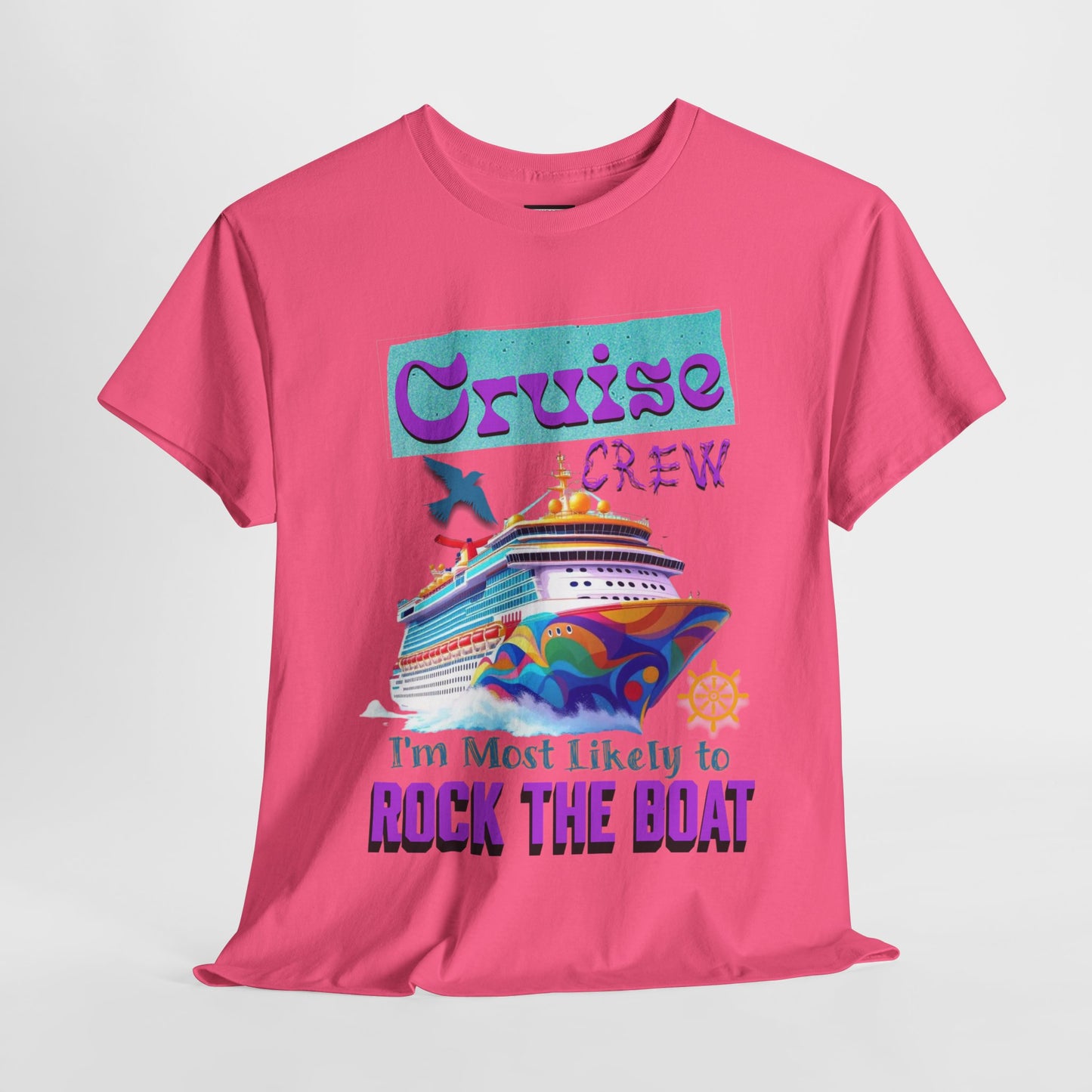Cruise Crew Unisex Heavy Cotton Tee - Perfect for Cruise Lovers, Cruise Vacation, Summer Adventures, Nautical Theme, Gift Idea