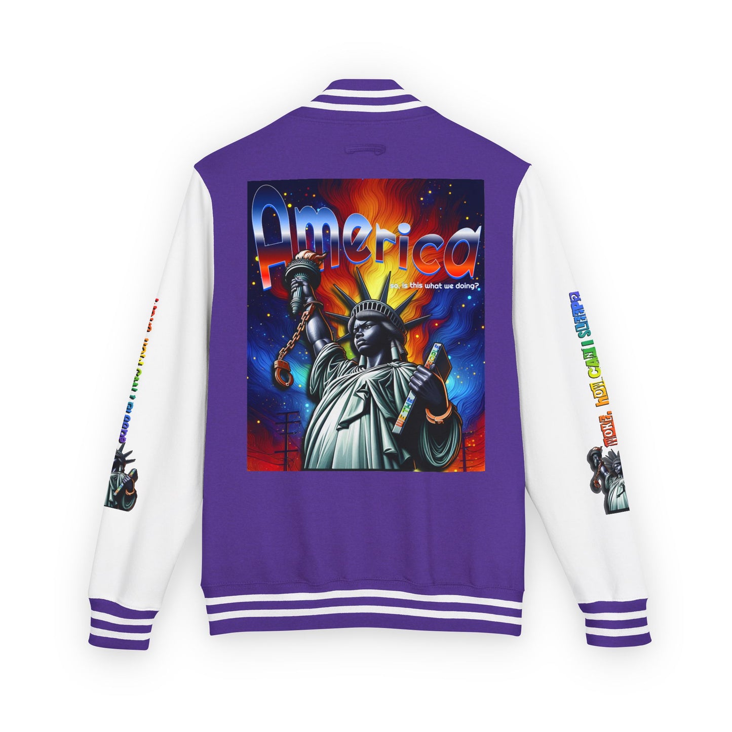 Letterman Jacket — 'America' Statue of Liberty Retro Graphic