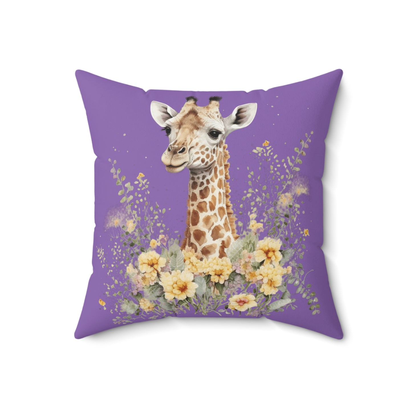 Baby Giraffe Square Pillow, Purple Giraffe Accent Pillow, Baby Giraffe Throw Pillows, Cute Baby Giraffe Pillow, Baby Shower Gift for Boy or Girl