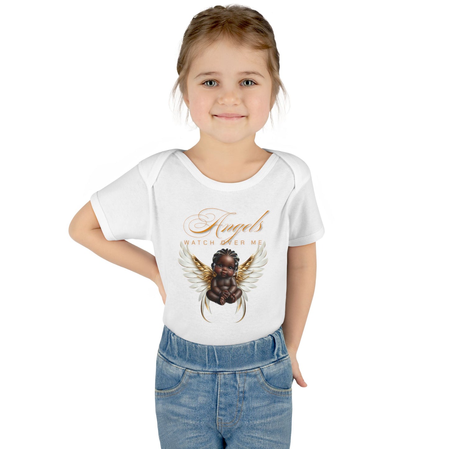 Angel Watch Over Me Infant Bodysuit – Adorable Baby Outfit for Newborns, Divine Guidance Baby Onesies, Religious Baby Onesies