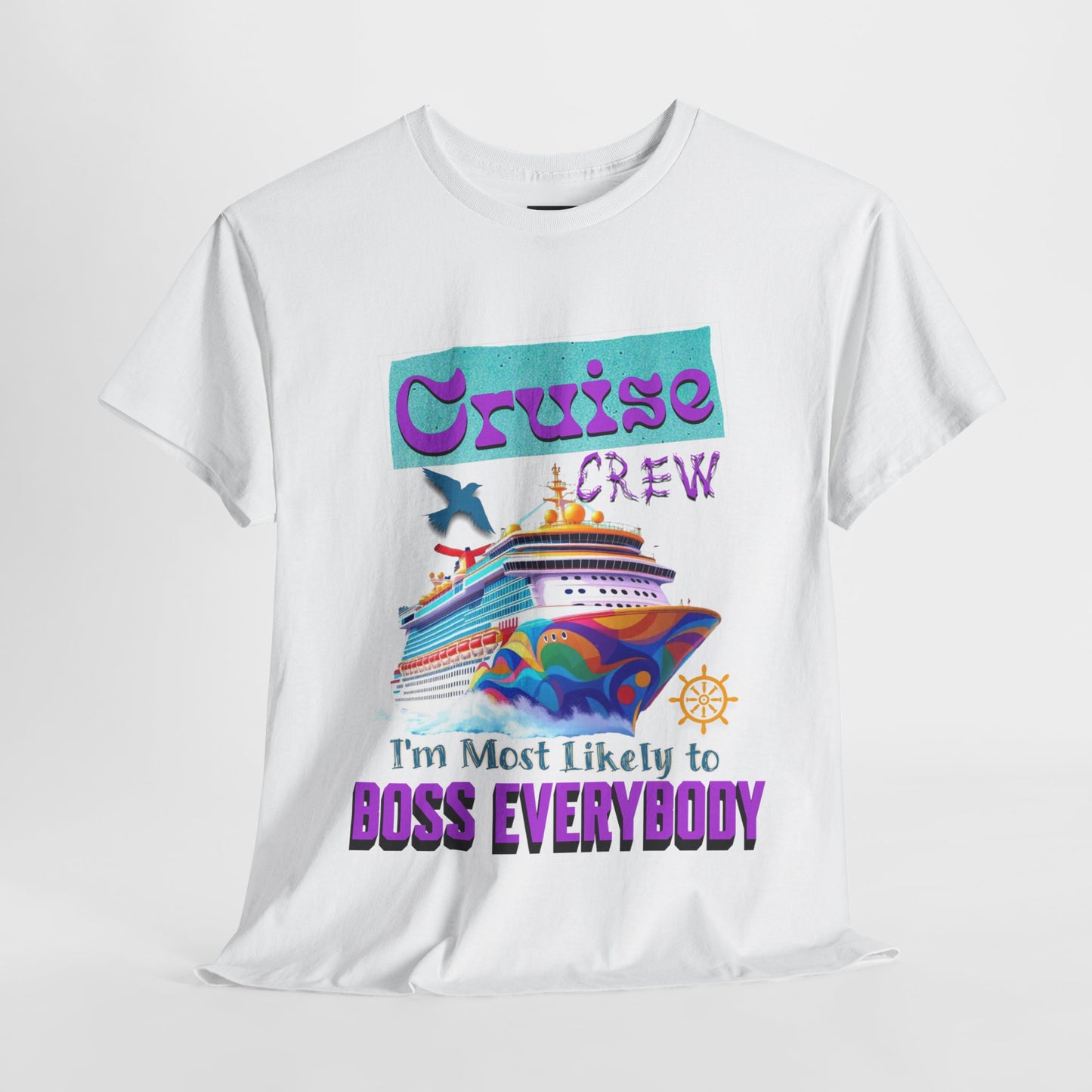 Cruise Crew Heavy Cotton Tee - Fun Cruise Vacation Shirt, Cruise-themed Apparel, Travel Gift, Nautical Wear, Summer Adventure T-Shirt