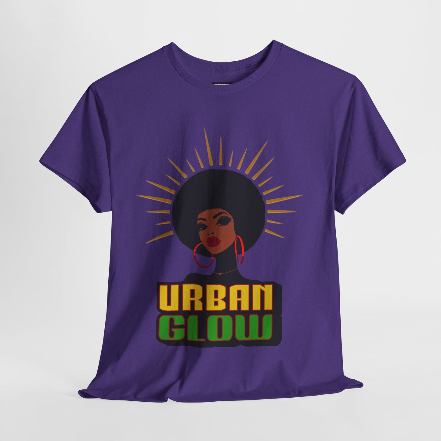 Urban Glow Unisex Heavy Cotton Tee - Afrocentric Streetwear T-Shirt for Her, Juneteenth Casual Wear, Melanin T-Shirts for Women