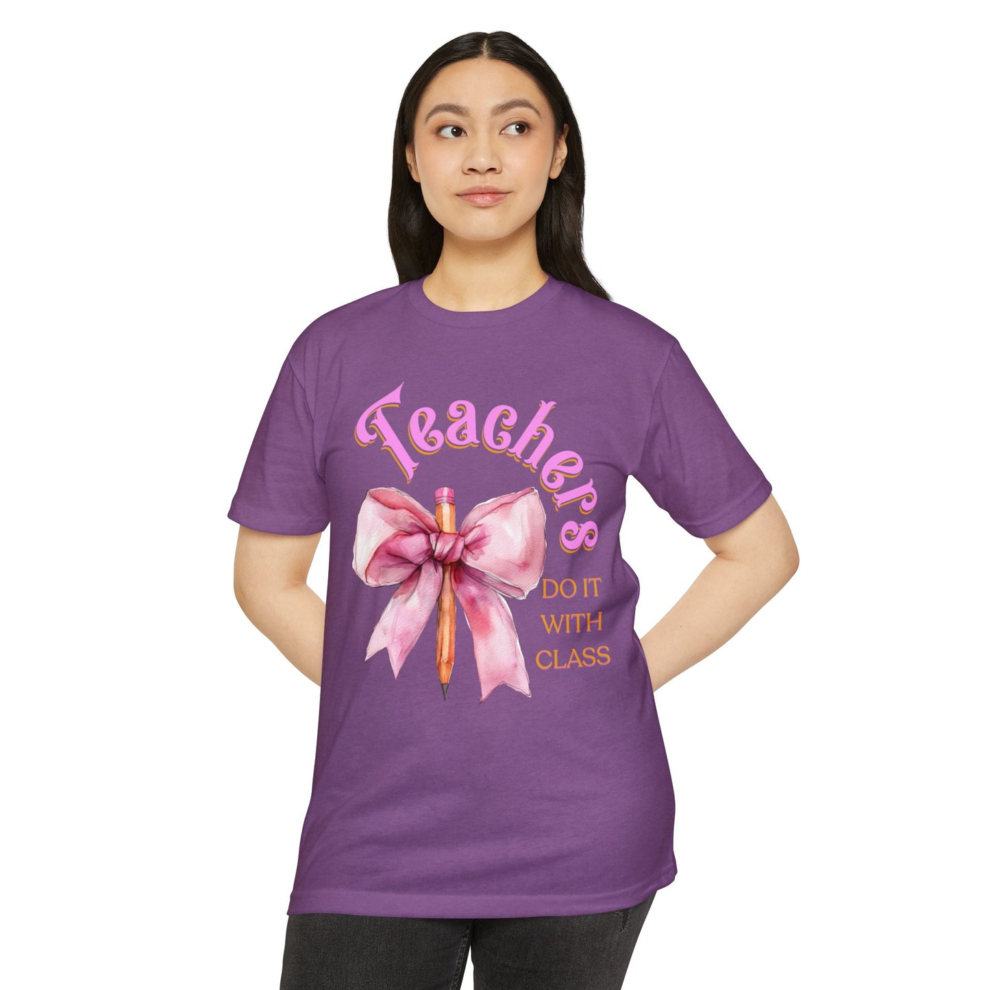 Teachers Do It with Class T-Shirt, Coquette Bow Teacher Shirt, Educator Apparel, Back to School Shirt, Cute Teacher Outfit, Cute Teacher Tee