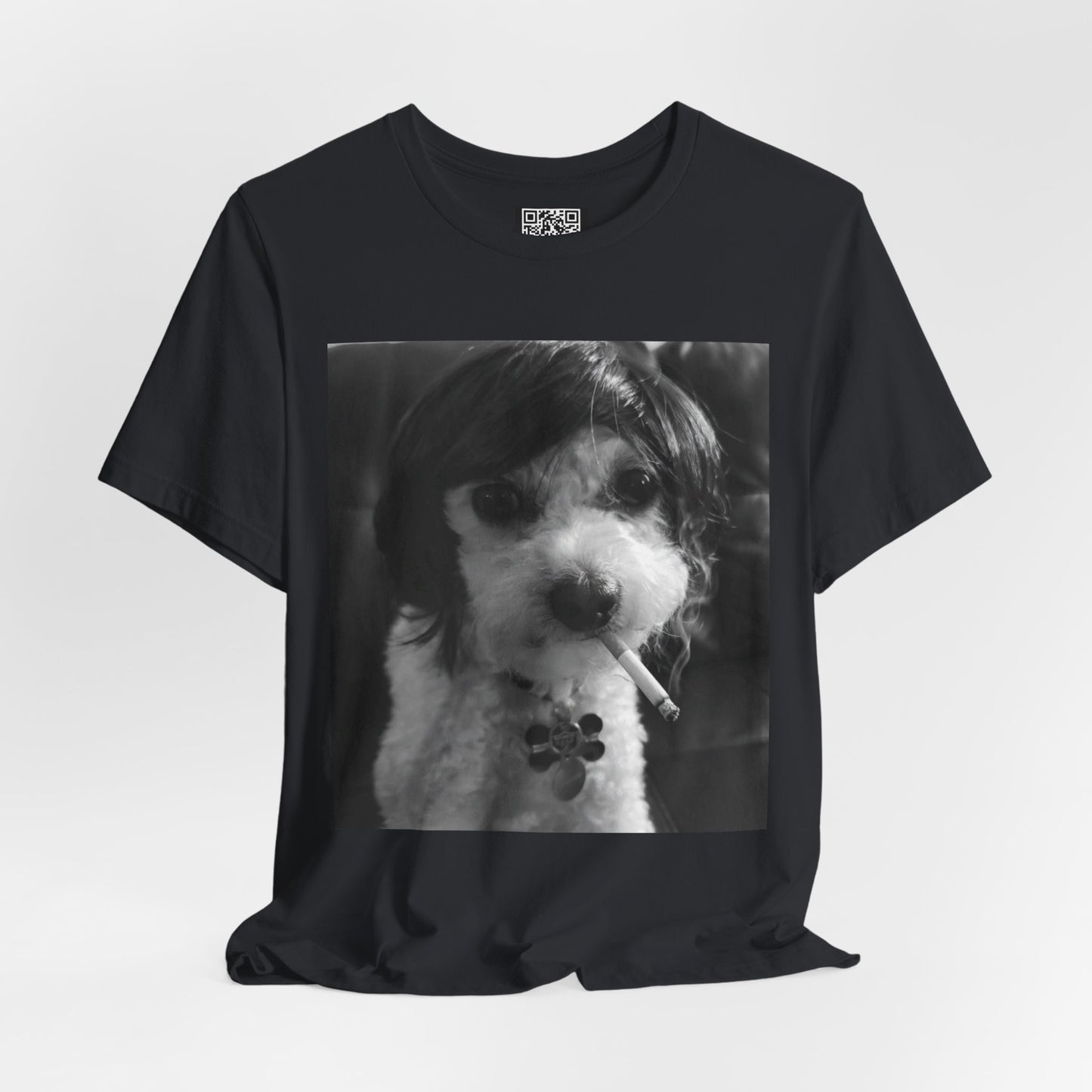 Personalized Dog Photo Tee — Retro Black & White Puppy Portrait T-Shirt