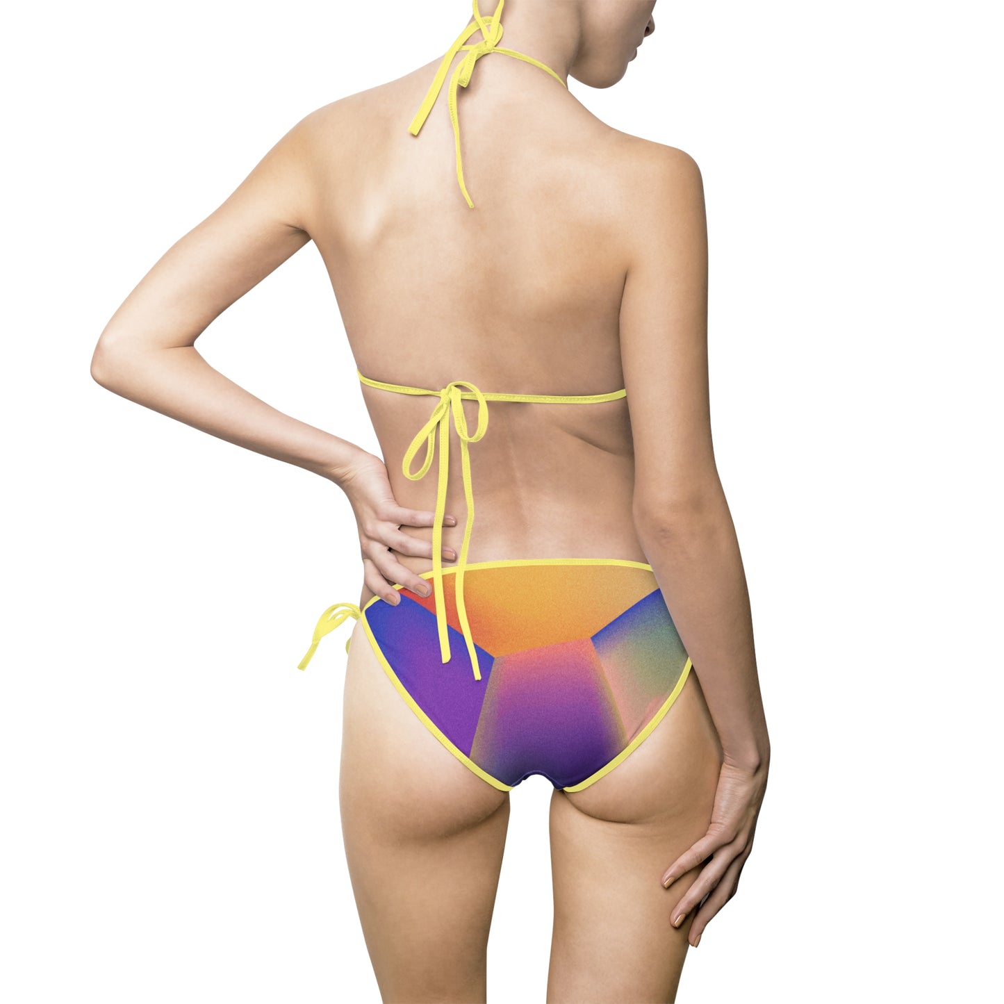 Geometric Women's Bikini Swimsuit - Summer Beachwear, Cute One-of-a-Kind Print Bikini, Matching Men Swim Trunk Available