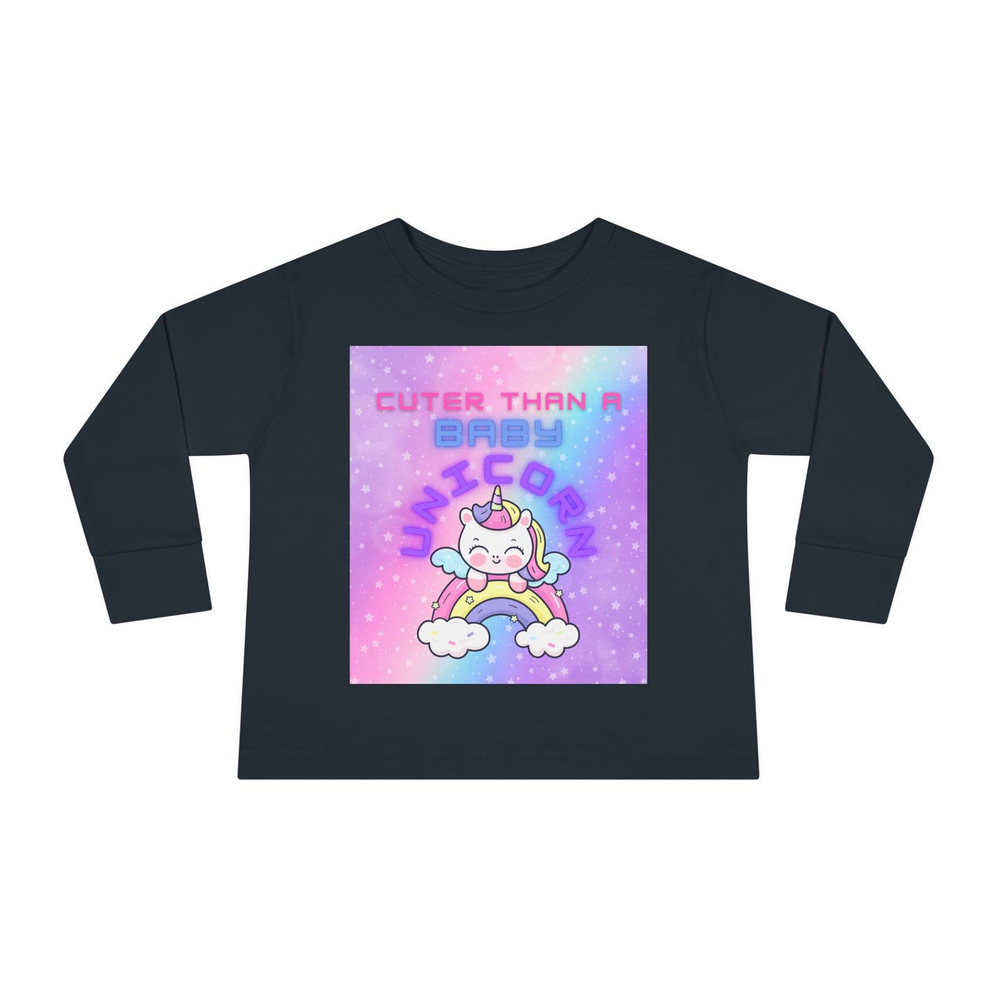 Cuter Than a Unicorn Toddler Long Sleeve Tee, Cute Birthday Gifts for Toddlers,