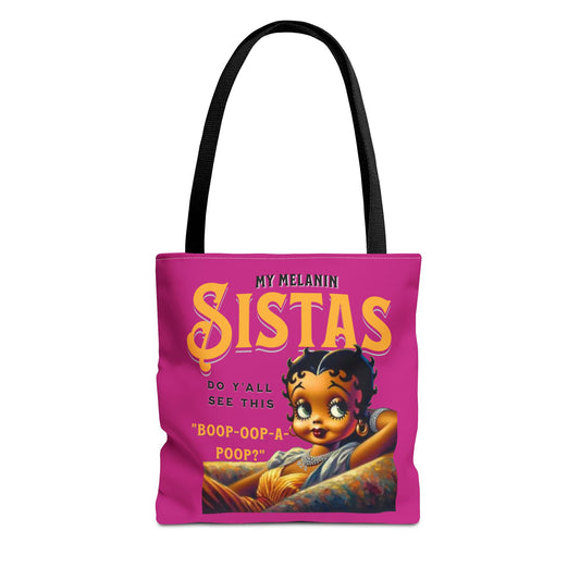Black Betty Boop Tote Bag, 92 Percent Women Tote Bag, Cute Betty Boop Gift, Pink Betty Boop Tote Bag, Humorous Betty Boop Bag