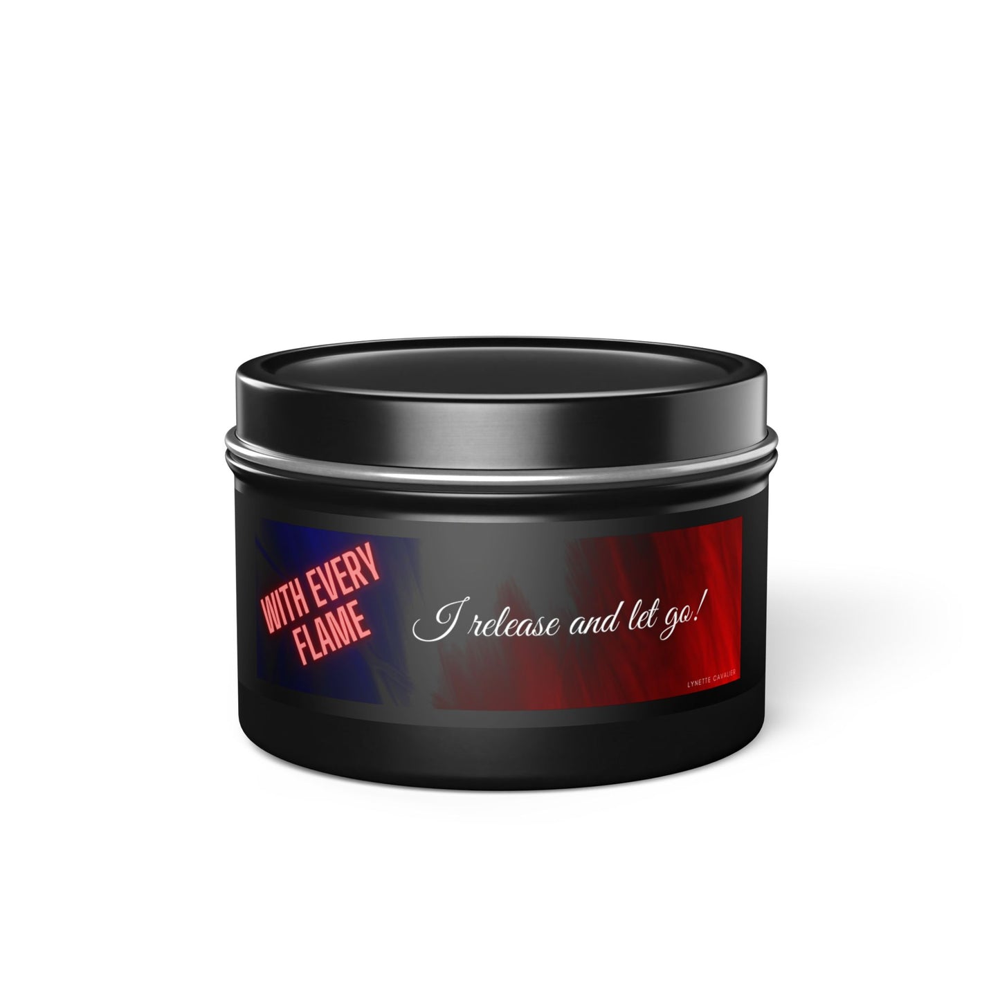 Lynette Cavalier's Tin Candles, Captivating aromas: Evergreen, Fresh Coffee, Mango Coconut, Spa Retreat, Vanilla Bean, Tin Colors: Gold, Silver, Black
