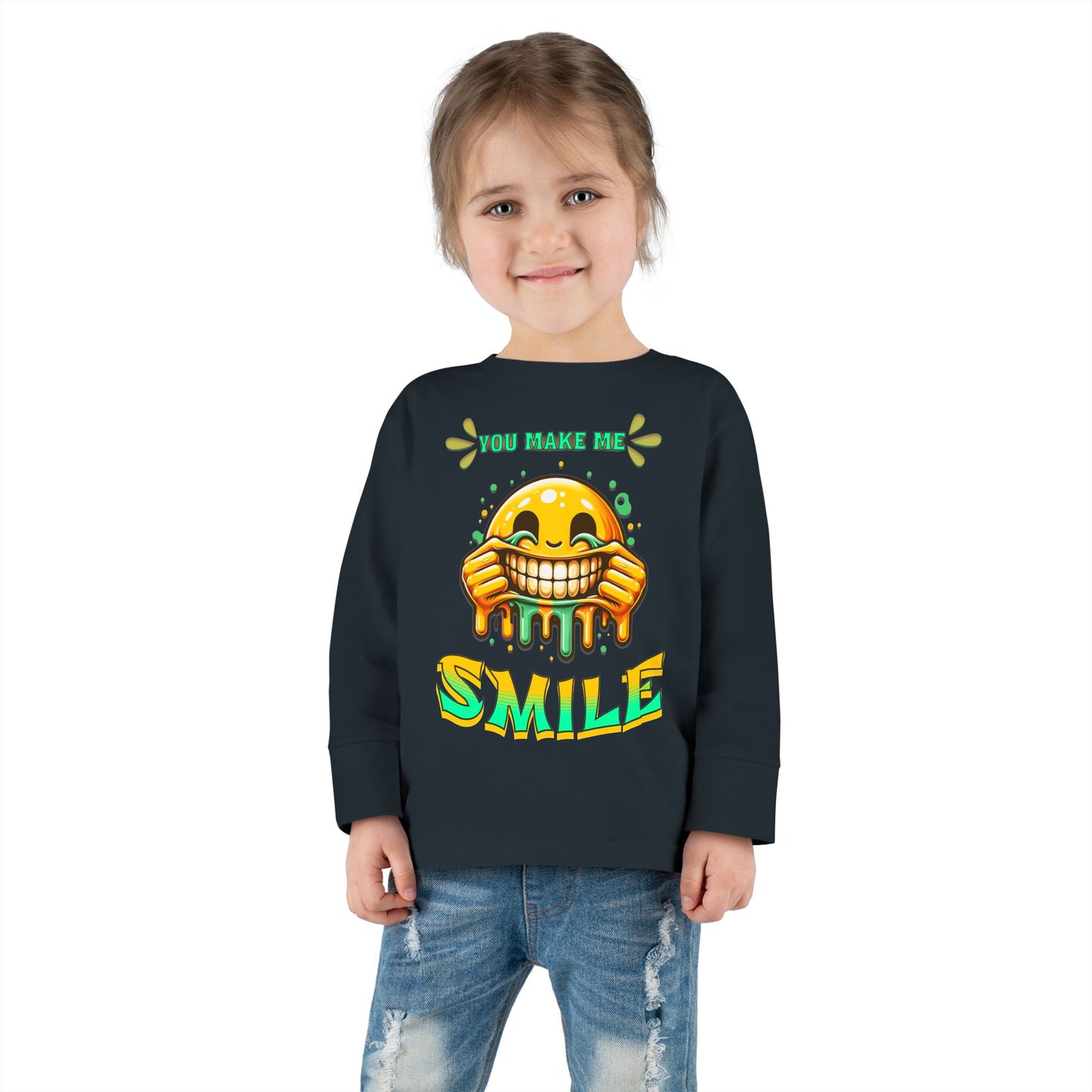 You Make Me Smile Toddler Long Sleeve Tee, Cute Kids T-Shirt, Joyful Nursery Clothing, Gift for Toddlers, Fall Fashion T-Shirts