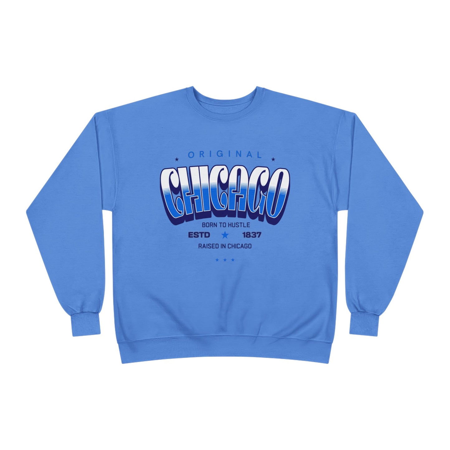Chicago Hustle EcoSmart Crewneck Sweatshirt, Unisex Sweatshirt, Gift for Chicago Lovers, Trendy Streetwear, Casual Wear, Cozy Sweatshirt