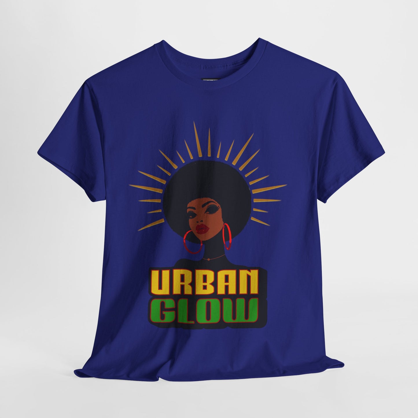 Urban Glow Unisex Heavy Cotton Tee - Afrocentric Streetwear T-Shirt for Her, Juneteenth Casual Wear, Melanin T-Shirts for Women