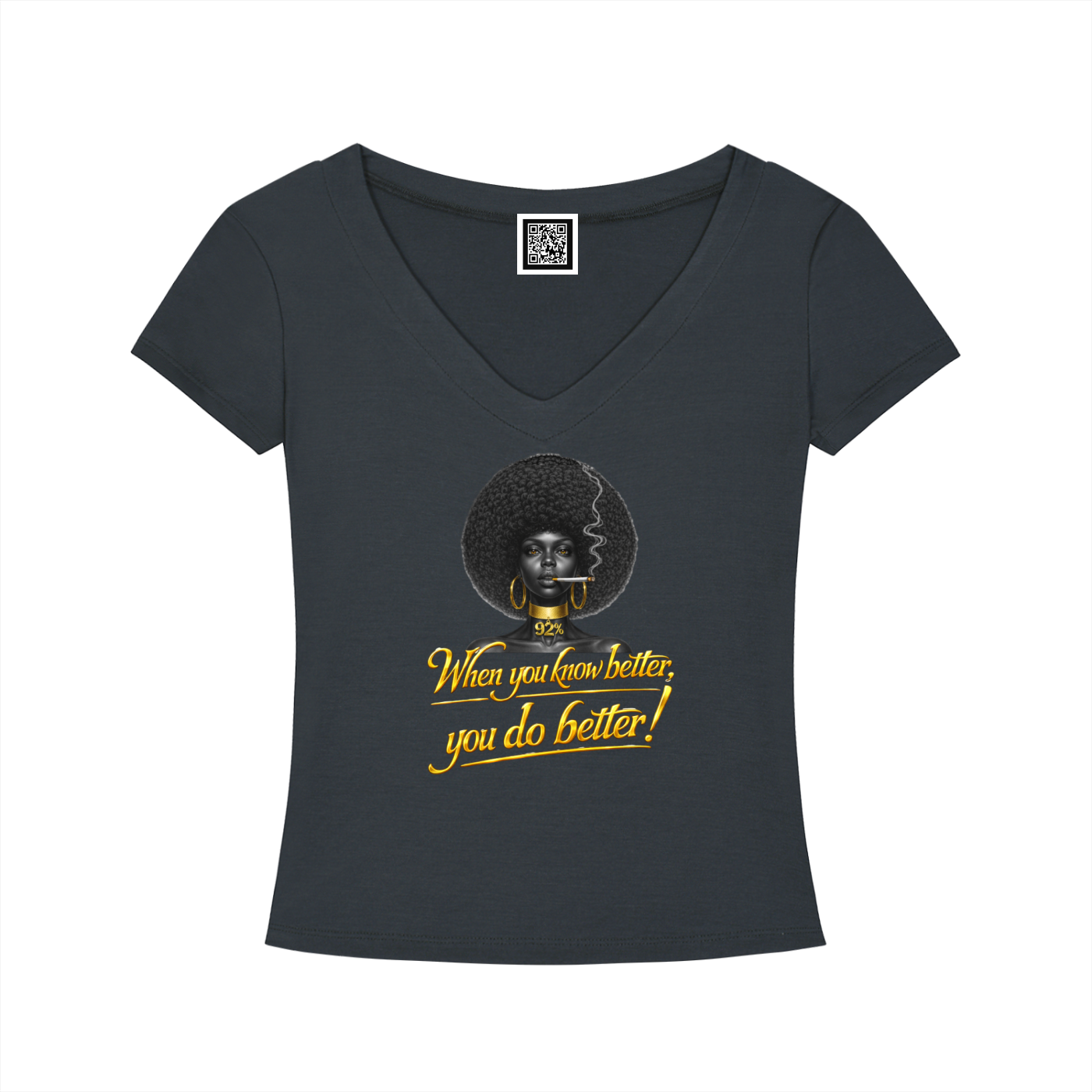 When You Know Better, You Do Better – 92% Women's Tencel Slim Fit V-Neck Crop T-Shirt