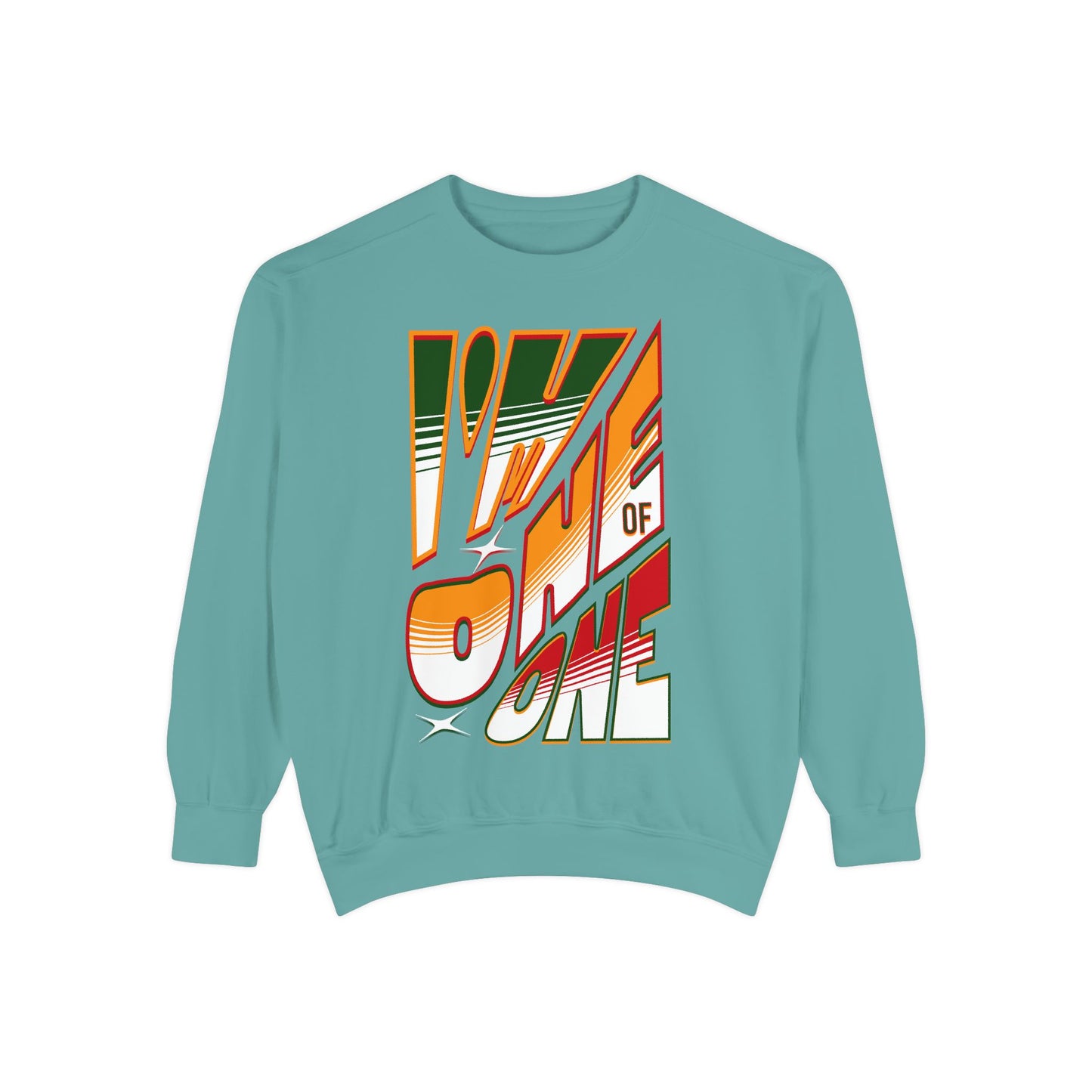 Vibrant One of One Sweatshirt, Juneteenth Garment-Dyed Sweatshirt, Red, Yellow, Green Sweatshirt, Trendy Afrocentric Color Shirt
