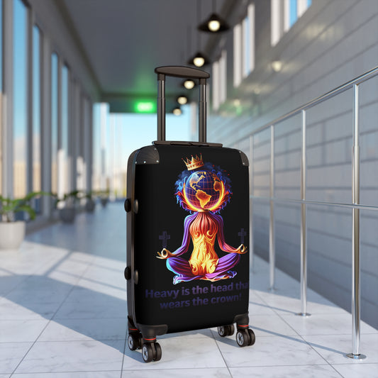 "Heavy is the Head" Travel Suitcase, Women Custom Suitcase, Inspirational Suitcase for Women, Colorful Suitcase for Women