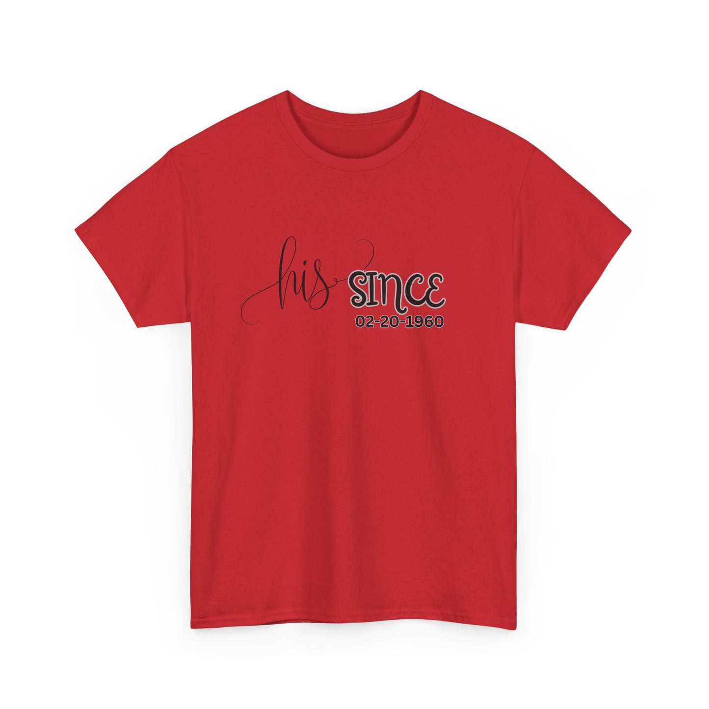 Personalized His and Hers Valentine T-Shirts, Custom Valentine T-Shirts, Unisex Valentine T-Shirts, T-Shirts for Couples, (Hers Solid Separately)