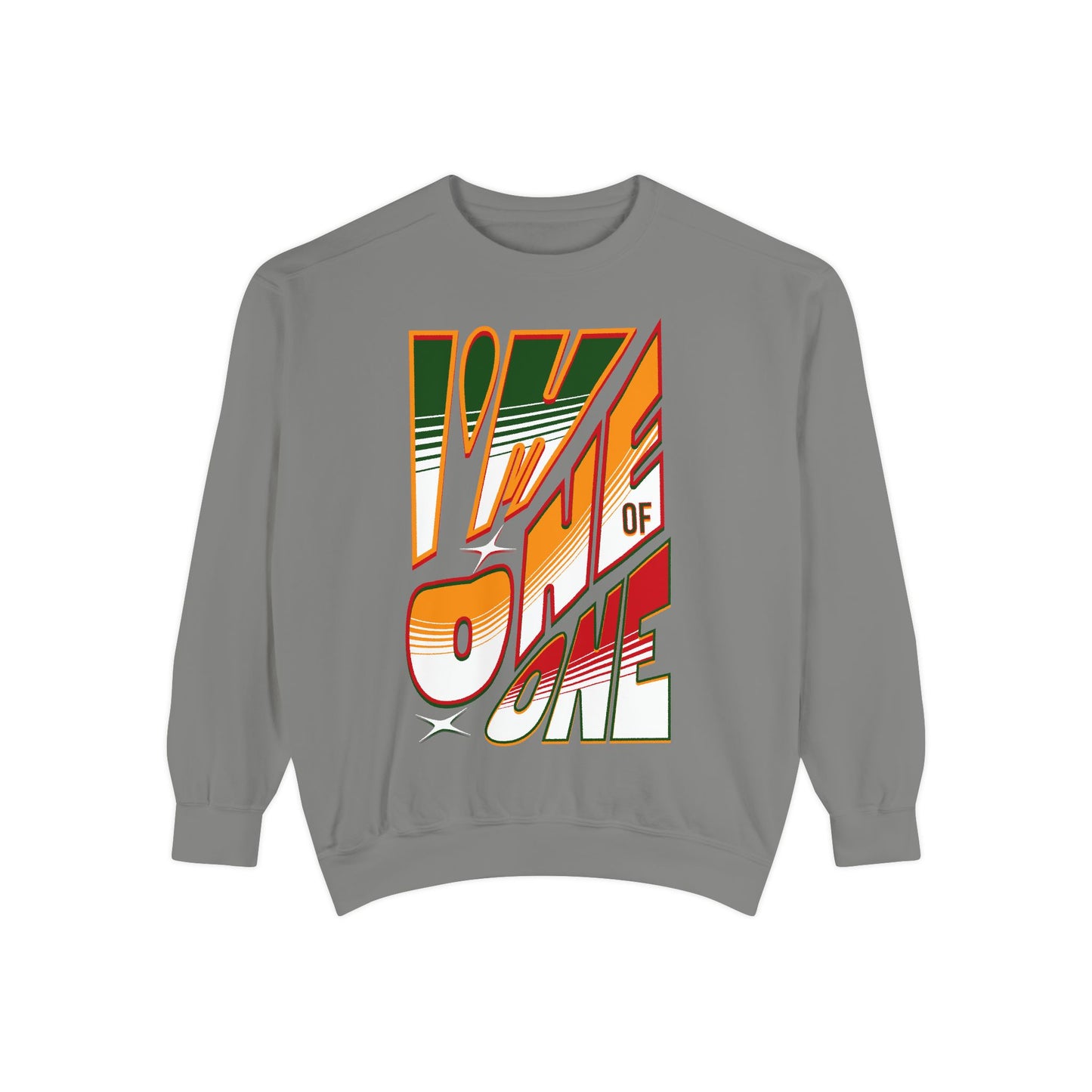Vibrant One of One Sweatshirt, Juneteenth Garment-Dyed Sweatshirt, Red, Yellow, Green Sweatshirt, Trendy Afrocentric Color Shirt