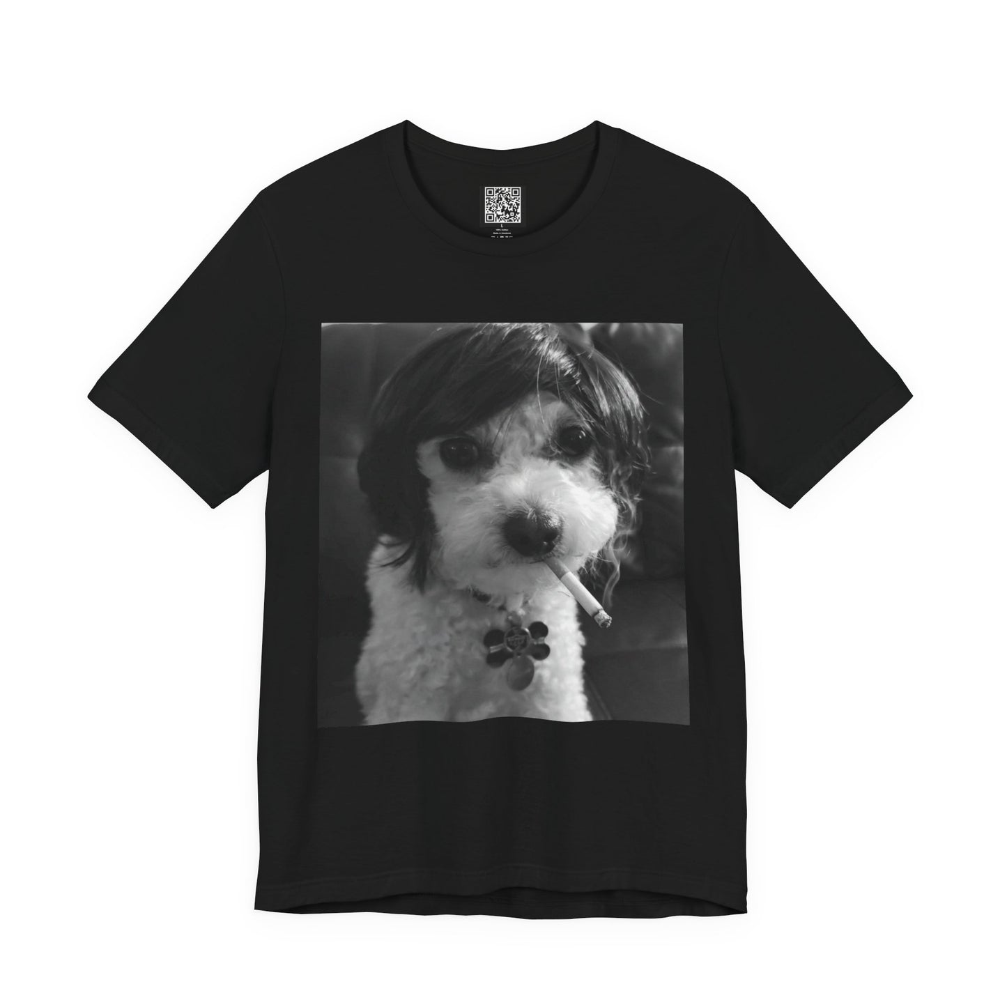 Personalized Dog Photo Tee — Retro Black & White Puppy Portrait T-Shirt