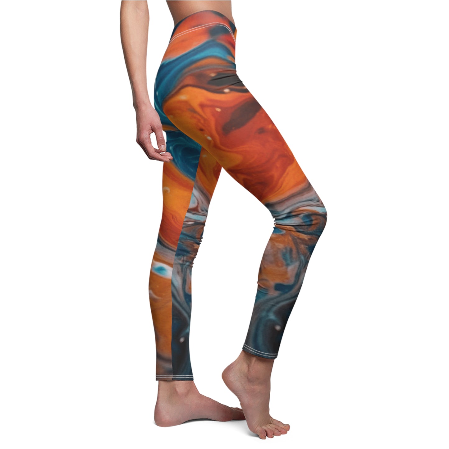Vibrant Abstract Patterned Leggings, Stylish Activewear for Women, Perfect for Yoga, Dance, or Casual Outings, Gifts for Fitness Instructor