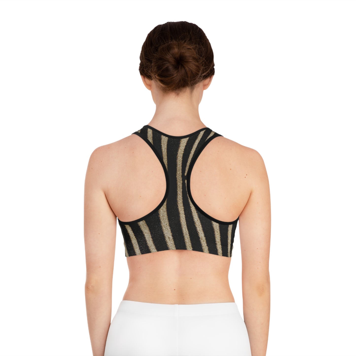 Stylish Zebra Print Sports Bra - Animal Print Bra for Women, Zebra Print Sports Bra (Matching Panties Sold Separately),