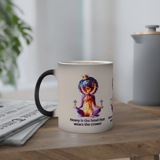 Heavy is the Head That Wears the Crown Color Changing Mug, 11oz, Magic Mug Watching a Secret Unfold with Every Sip
