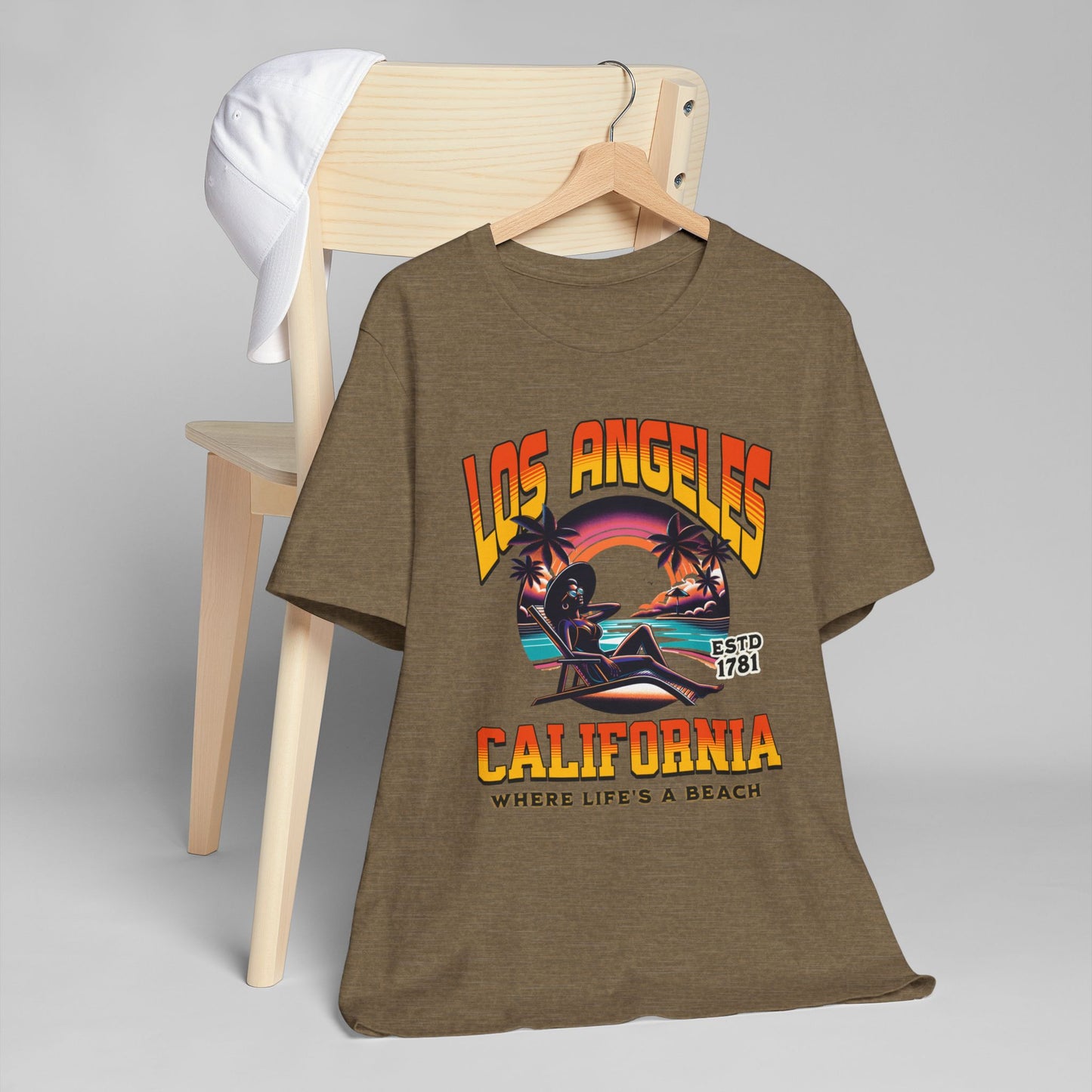 Los Angeles Vibes – “Where Life’s a Beach” Tee, Los Angeles Style Clothing, Beach Style T-Shirt, Rep Your City Los Angeles