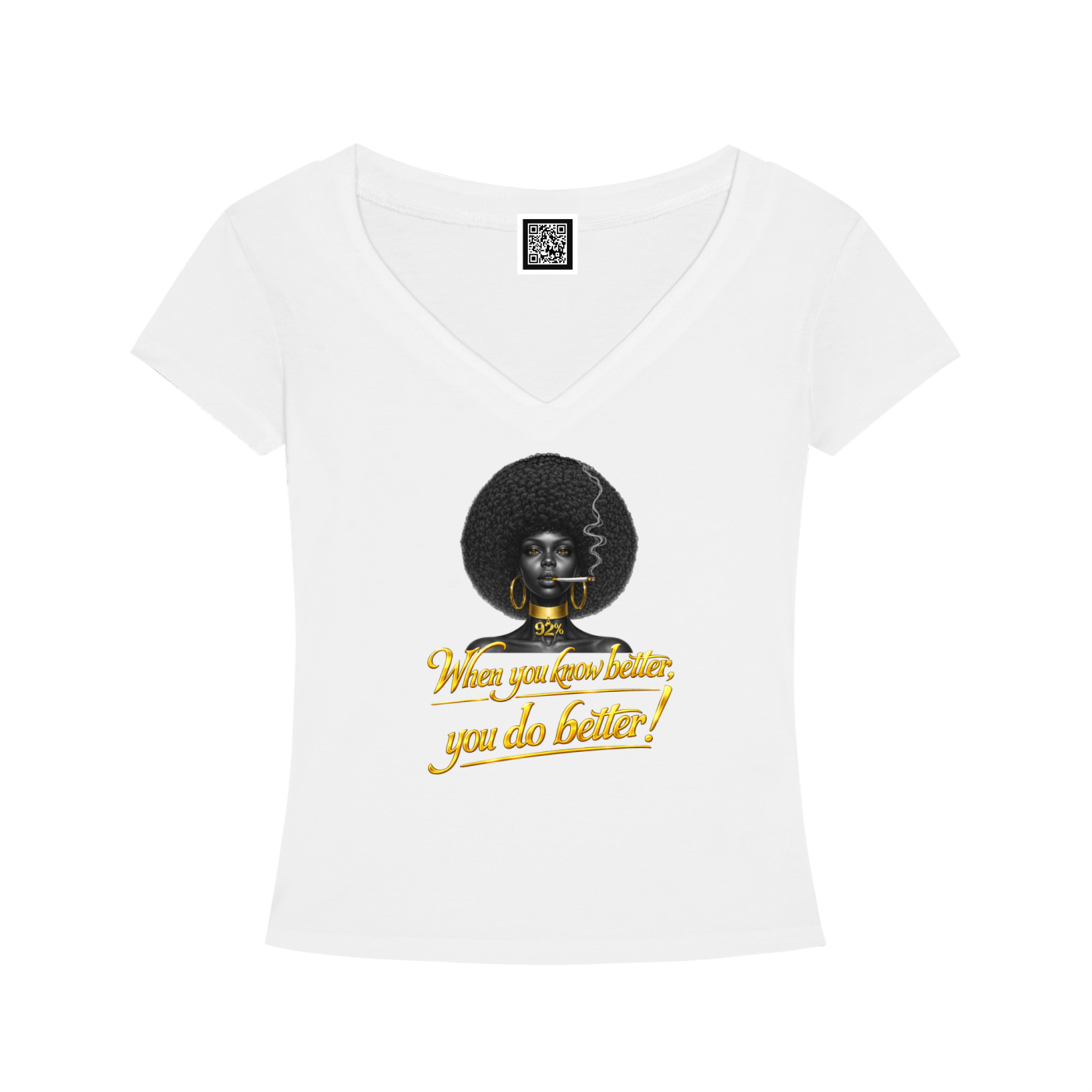 When You Know Better, You Do Better – 92% Women's Tencel Slim Fit V-Neck Crop T-Shirt