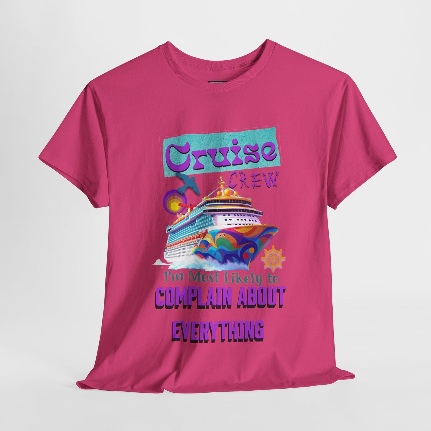 Cruise Crew Unisex Heavy Cotton Tee - Fun Travel T-Shirt for Vacations, Family Cruises, Summer Adventures, Gift for Cruise Travelers,