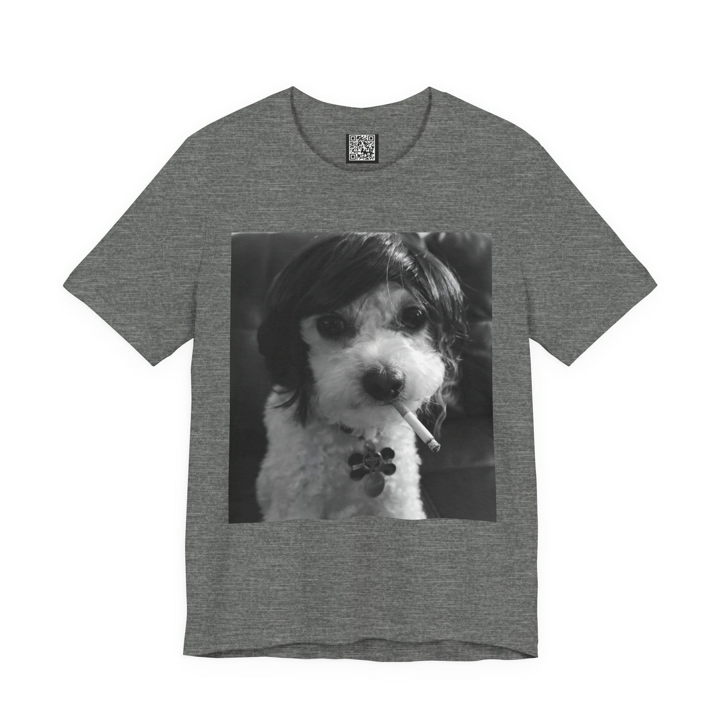 Personalized Dog Photo Tee — Retro Black & White Puppy Portrait T-Shirt