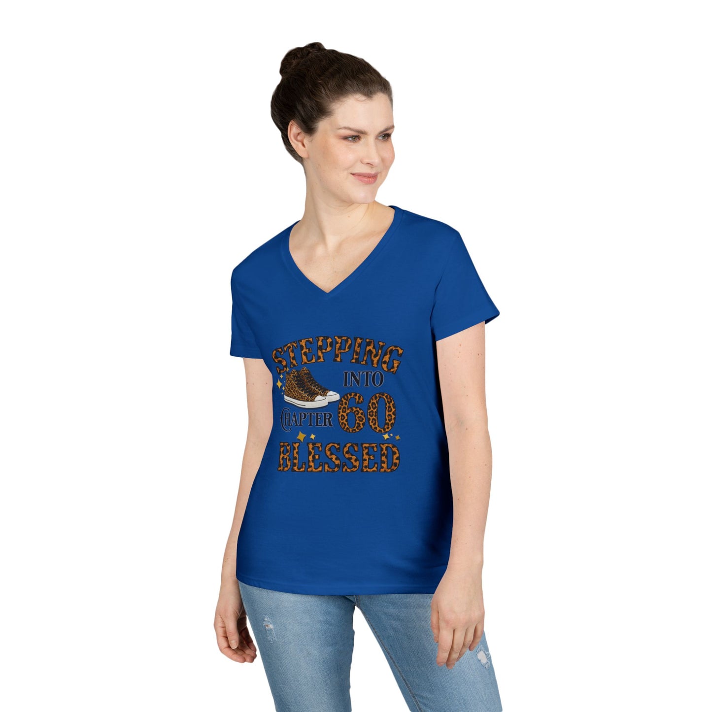 Stepping Into Chapter 60 Blessed V-Neck Tee