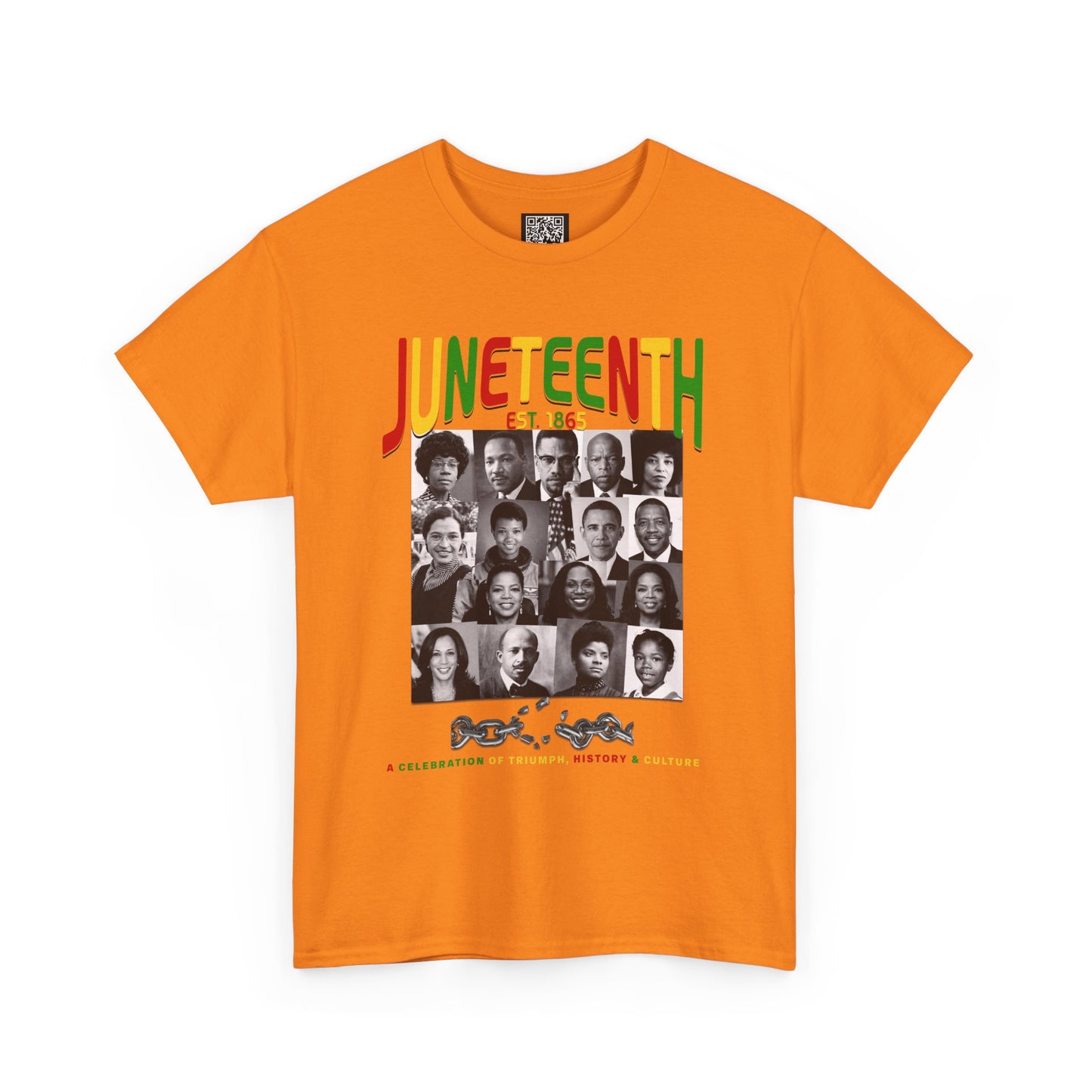 Juneteenth Celebration T-Shirt – "Let Freedom Ring" Colorful Chain Design (Est. 1865)