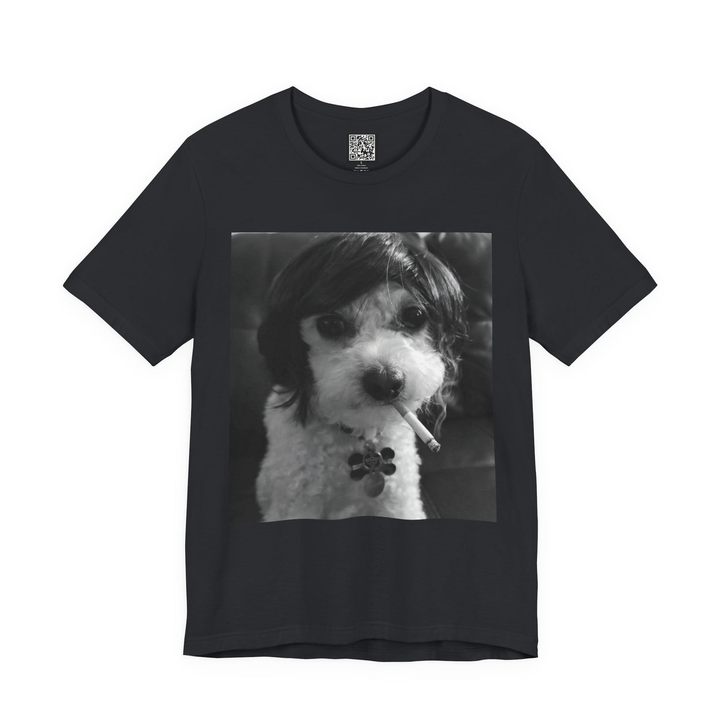 Personalized Dog Photo Tee — Retro Black & White Puppy Portrait T-Shirt
