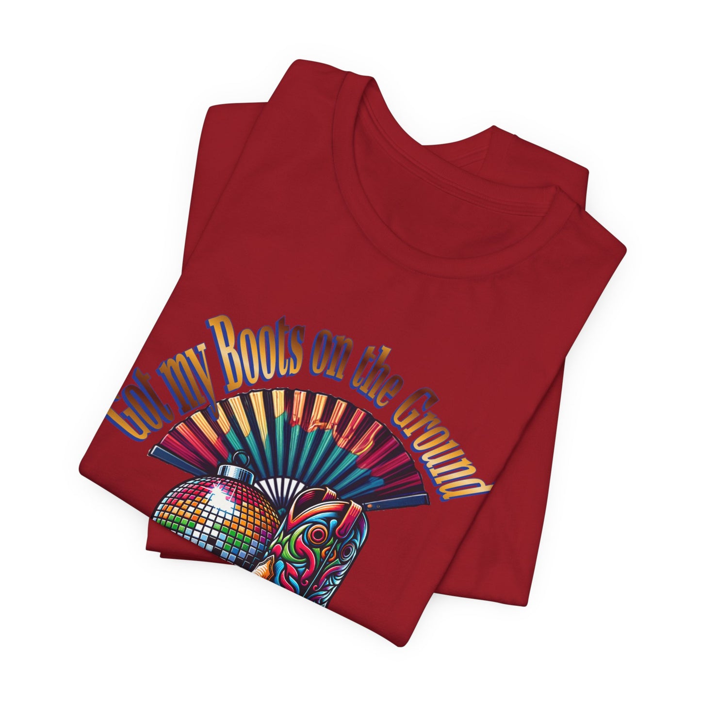 Boots on the Ground Groove Tee, Disco Ball Unisex Jersey Tee - Fun Tee for Latest Dance Crave Boots on the Ground Music Lovers