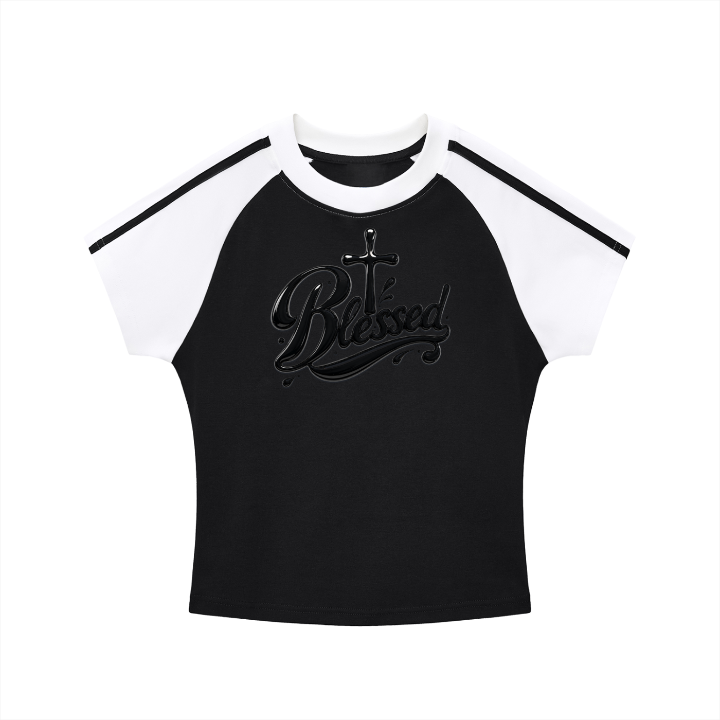 Contrast Stripes Bodycon Raglan  Sleeve T-Shirt