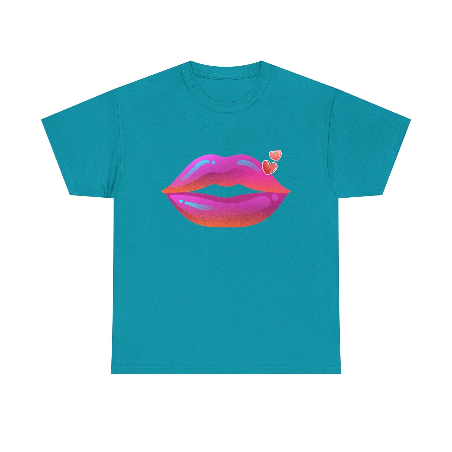 Bold Kiss Lips with Hearts Shirt, Vibrant Pop Art Lip T-Shirt, Valentine T-Shirt Gift, Lip Art Shirt, Black History T-Shirts for Women