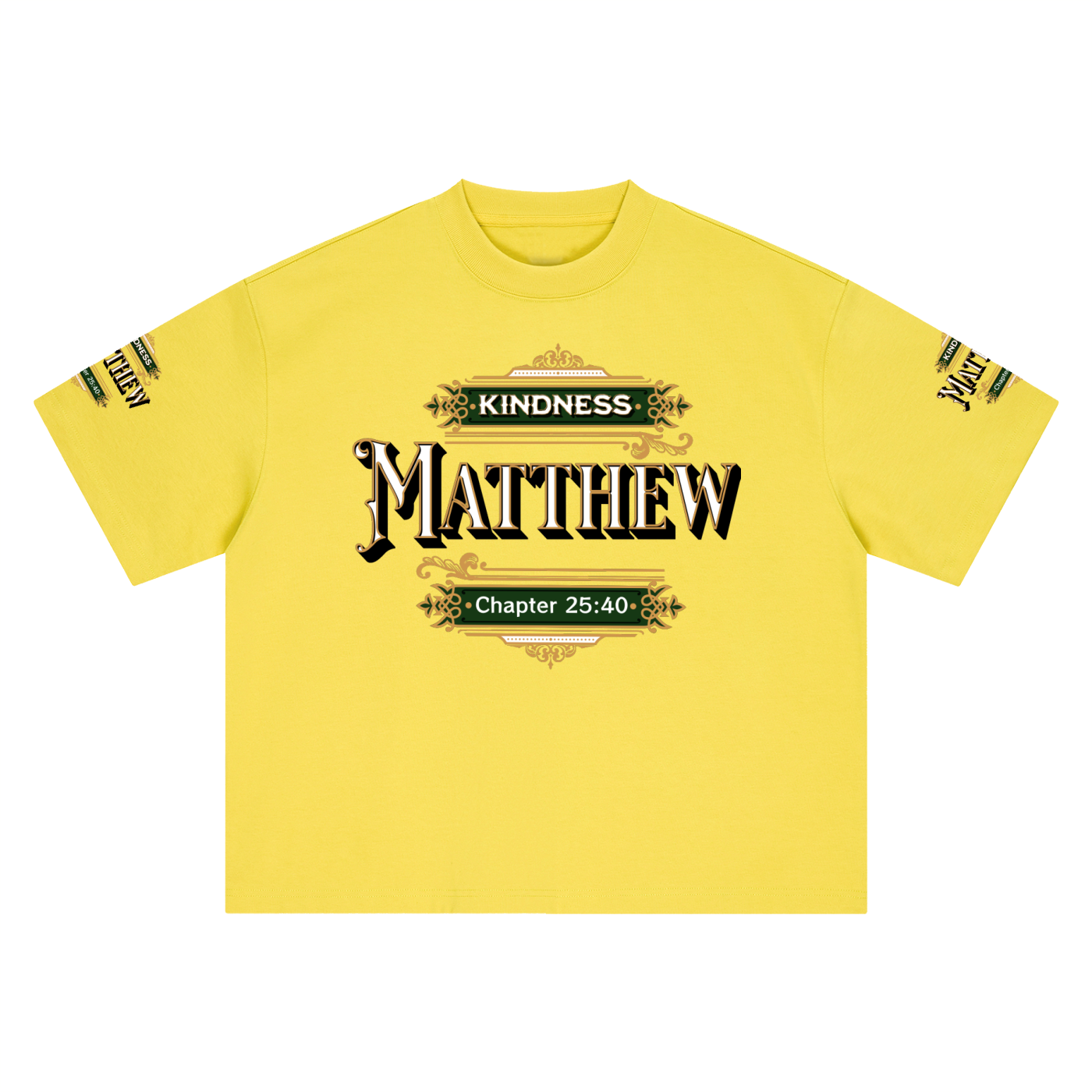 Kindness Matthew 25:40 – Unisex Heavyweight Boxy Oversized Graphic T-Shirt