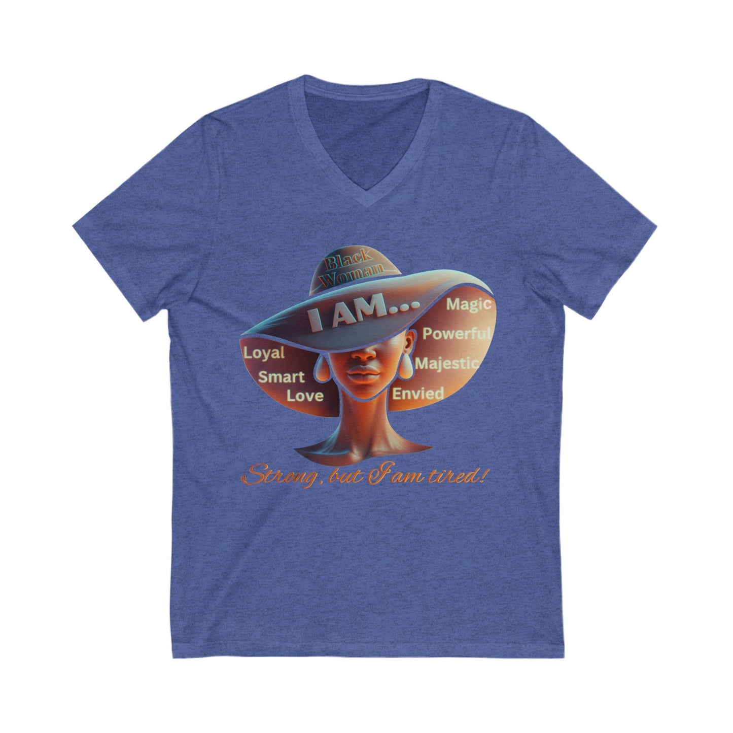 Women Jersey Short Sleeve V-Neck Tee, 92% Women T-Shirt, Gift for Black Women, Black Women Activism Tees, Black Women Empowerment, Melanin Tees