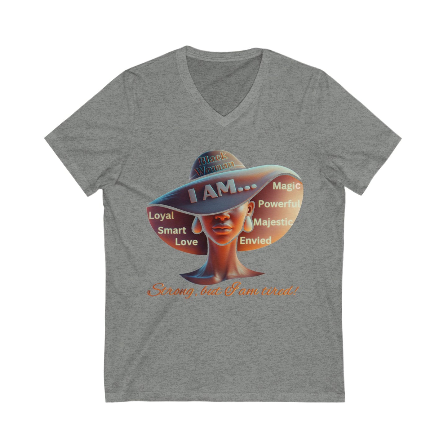Women Jersey Short Sleeve V-Neck Tee, 92% Women T-Shirt, Gift for Black Women, Black Women Activism Tees, Black Women Empowerment, Melanin Tees