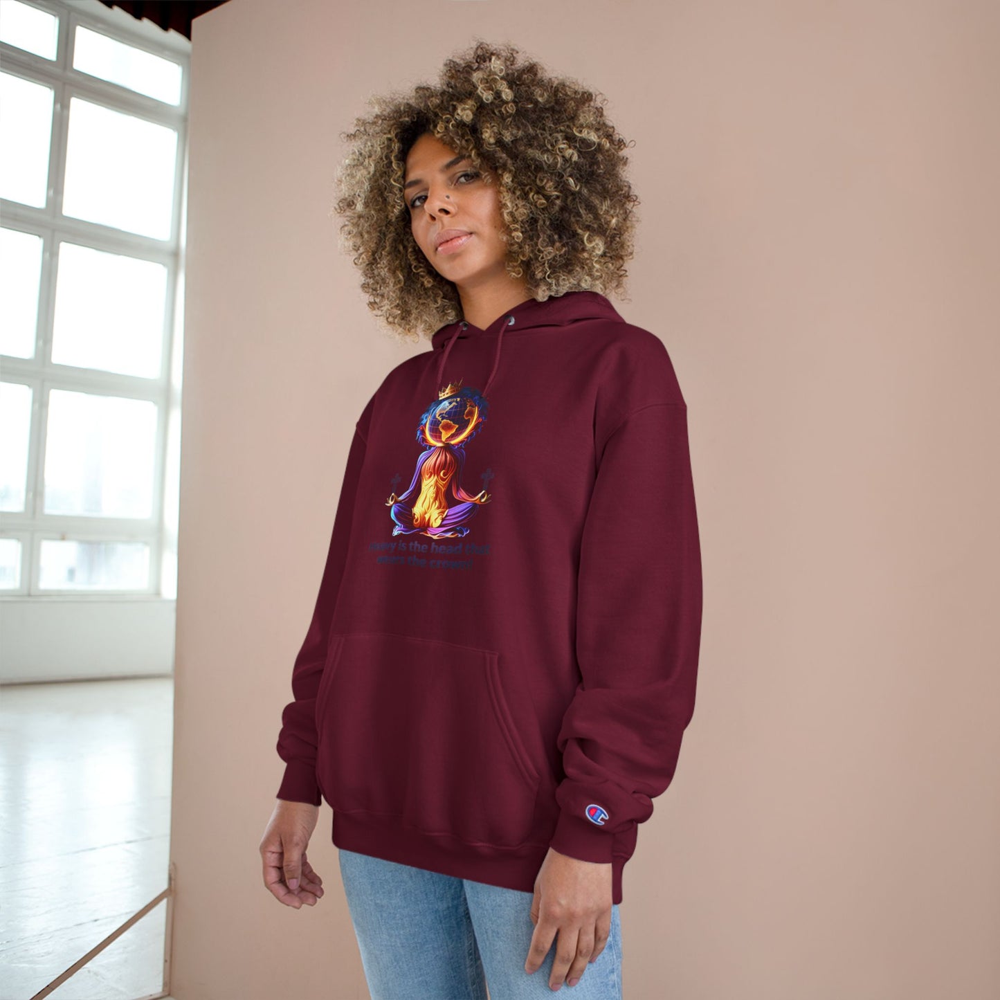 "Heavy is the Head" Champion Hoodie for Women, Inspirational Hoodie for Women, Women Empowerment Hoodies for Women