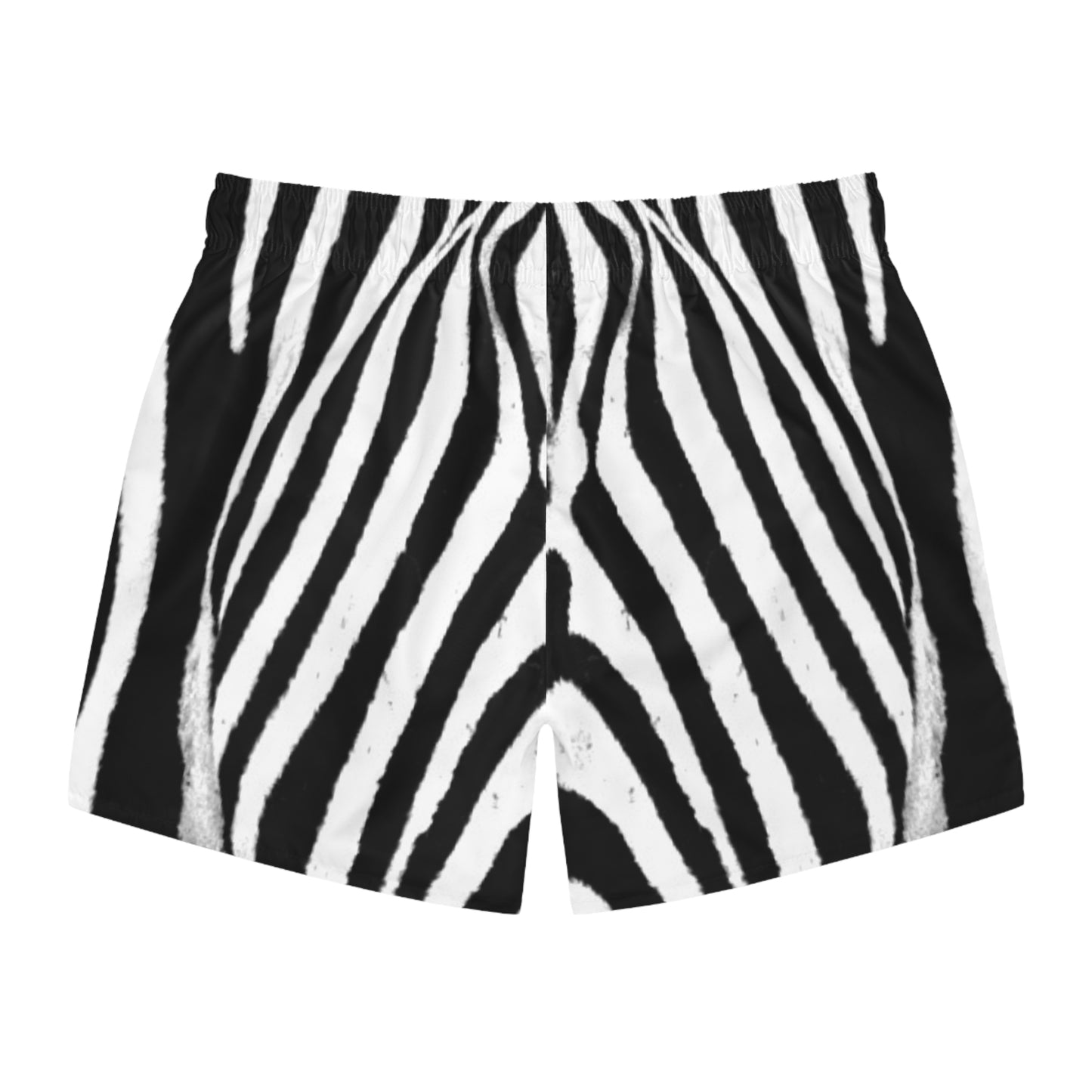 Bold Zebra Print Swim Trunks for Stylish Summer Adventures, Men's Swim Trunks for Pool Parties, Matching Women's Bikini (sold separately)