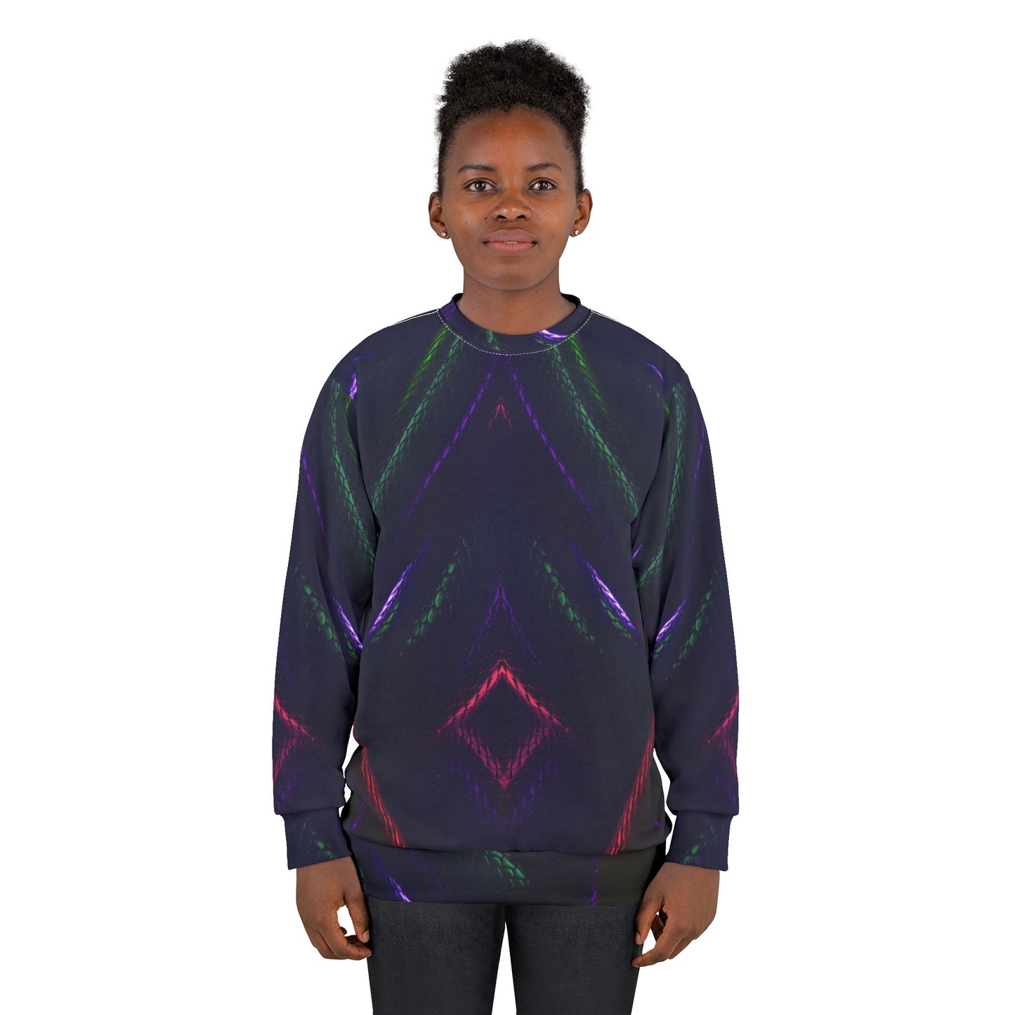 Cosmic Snakeskin Vibes Unisex Sweatshirt - Colorful Snake Design