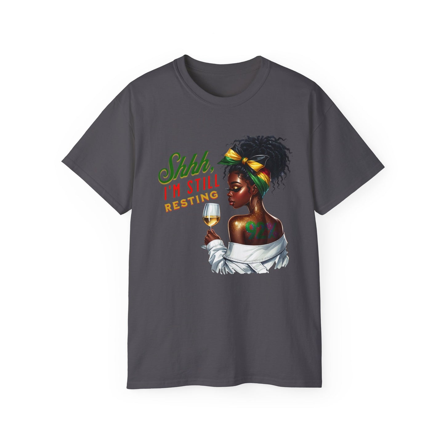 92% Black Women – Shhh, I’m Still Resting Tee, Melanin Magic Shirts, Black Women Empowerment Shirt, Black Excellence Tees, Self-Care & Rest