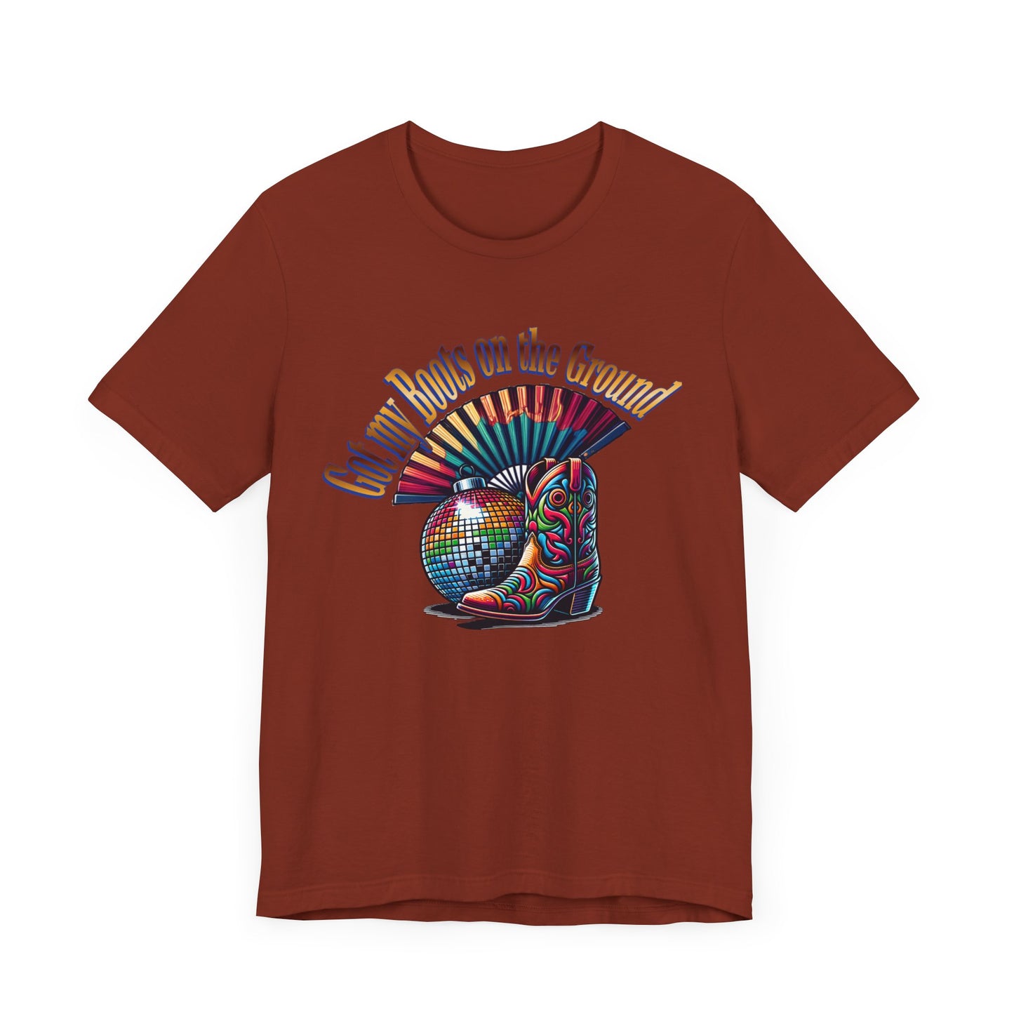 Boots on the Ground Groove Tee, Disco Ball Unisex Jersey Tee - Fun Tee for Latest Dance Crave Boots on the Ground Music Lovers