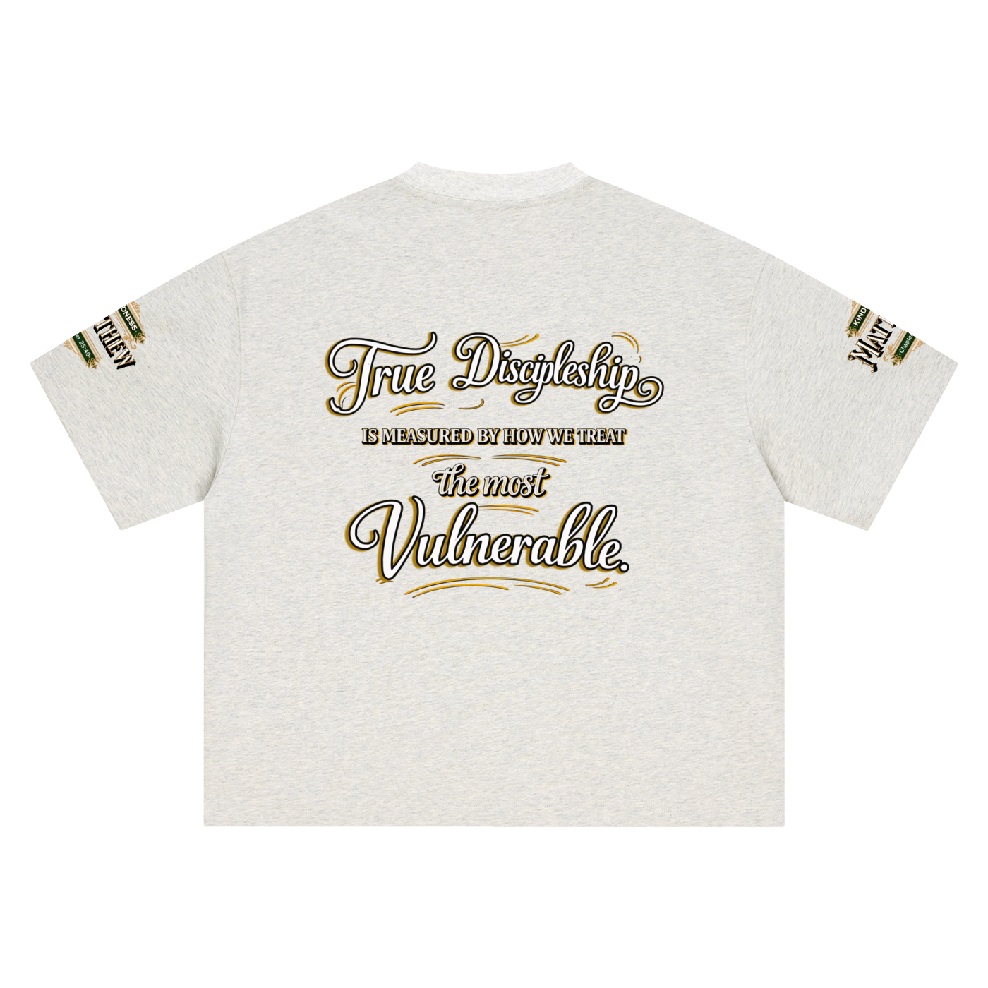 Kindness Matthew 25:40 – Unisex Heavyweight Boxy Oversized Graphic T-Shirt