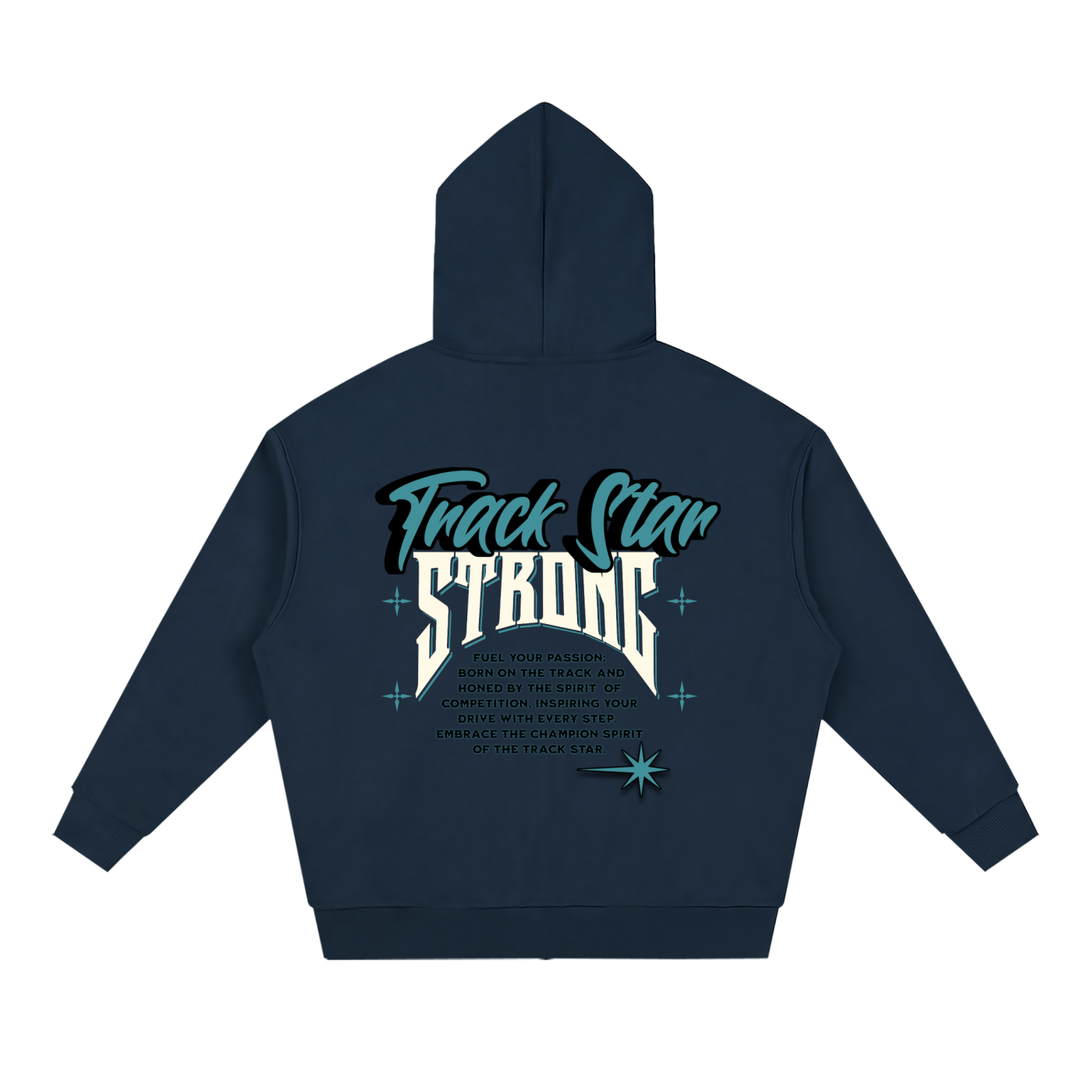 "Track Star" Unisex Full-Zip Drop Shoulder Hoodie
